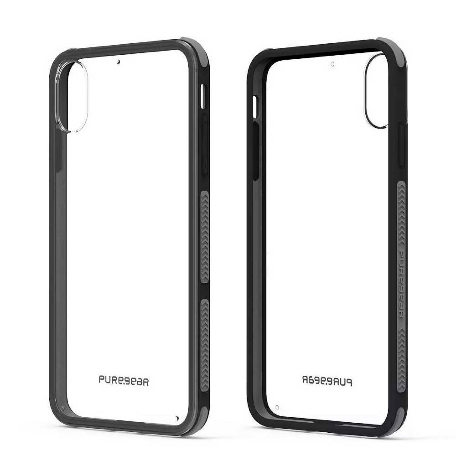 Funda PUREGEAR Dualtek Clear para iPhone XS MAX Transparente borde negro 