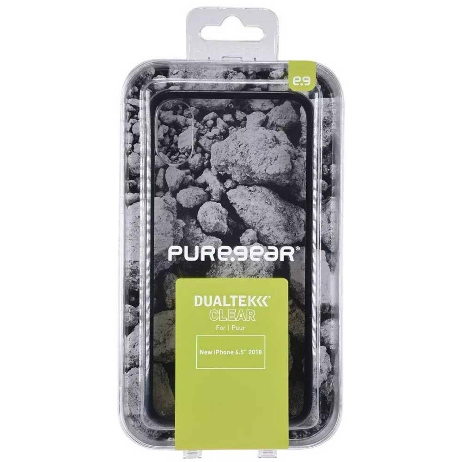 Funda PUREGEAR Dualtek Clear para iPhone XS MAX Transparente borde negro 