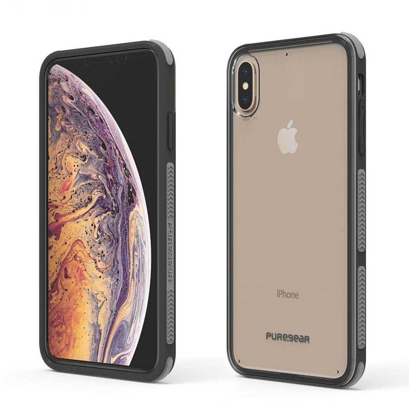 Funda PUREGEAR Dualtek Clear para iPhone XS MAX Transparente borde negro 