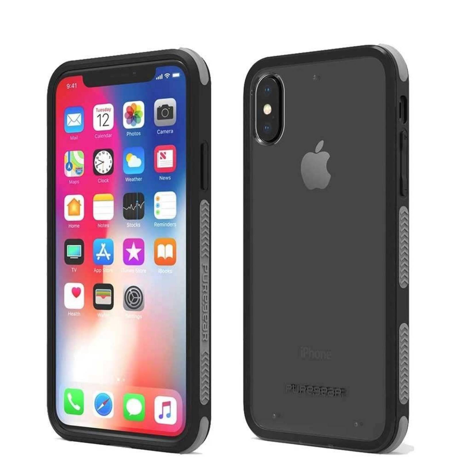 Funda PUREGEAR Dualtek Clear para iPhone XS MAX Transparente borde negro 