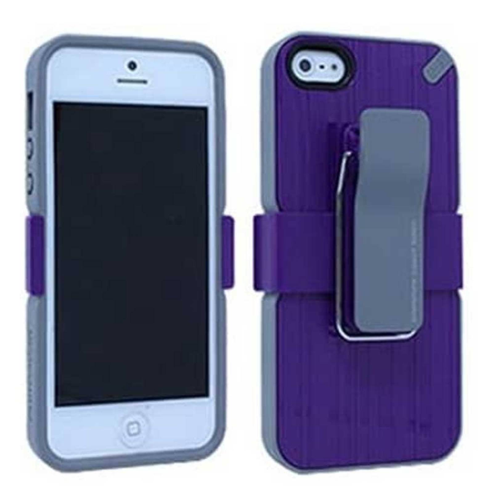 . Funda PUREGEAR Utilitarian Violeta para iPhone SE 2016 iPhone 5s y 5 con clip holster 
