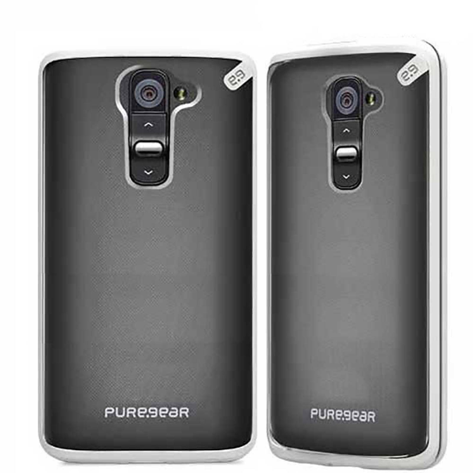 . Funda Puregear Slimshell para LG G2 Transparente borde Blanco 