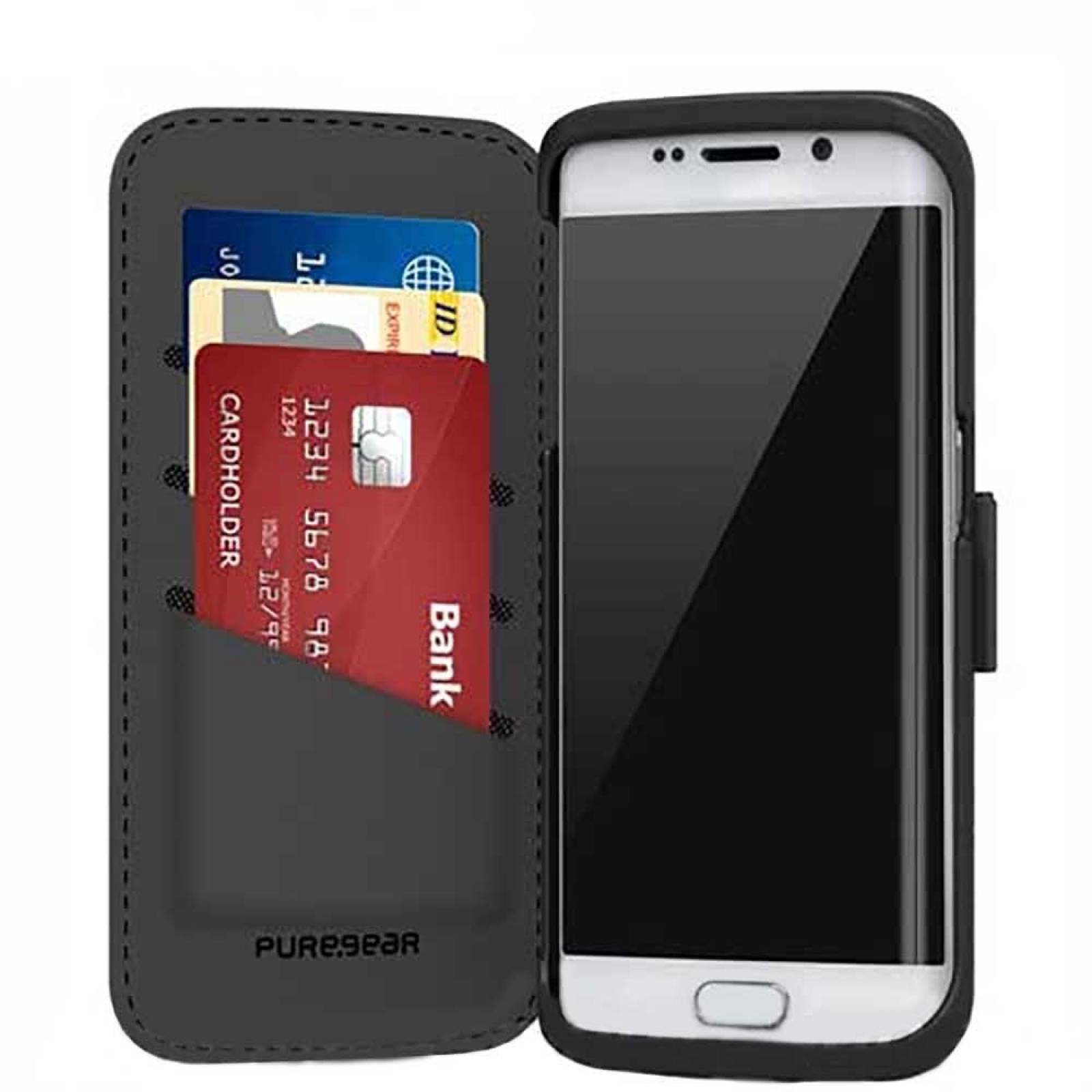 . Funda PUREGEAR Folio Case para Samsung S6 Edge Negro 
