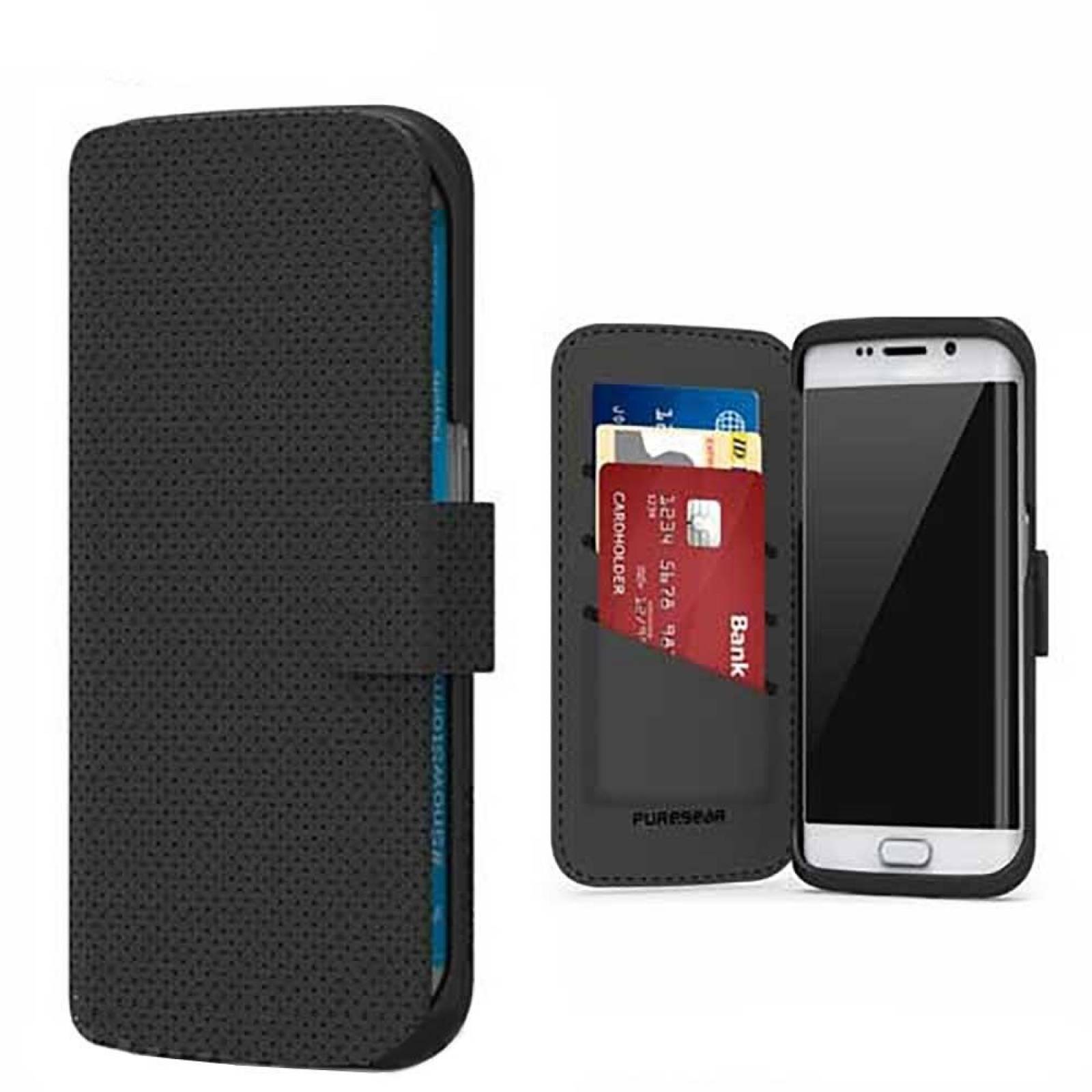 . Funda PUREGEAR Folio Case para Samsung S6 Edge Negro 