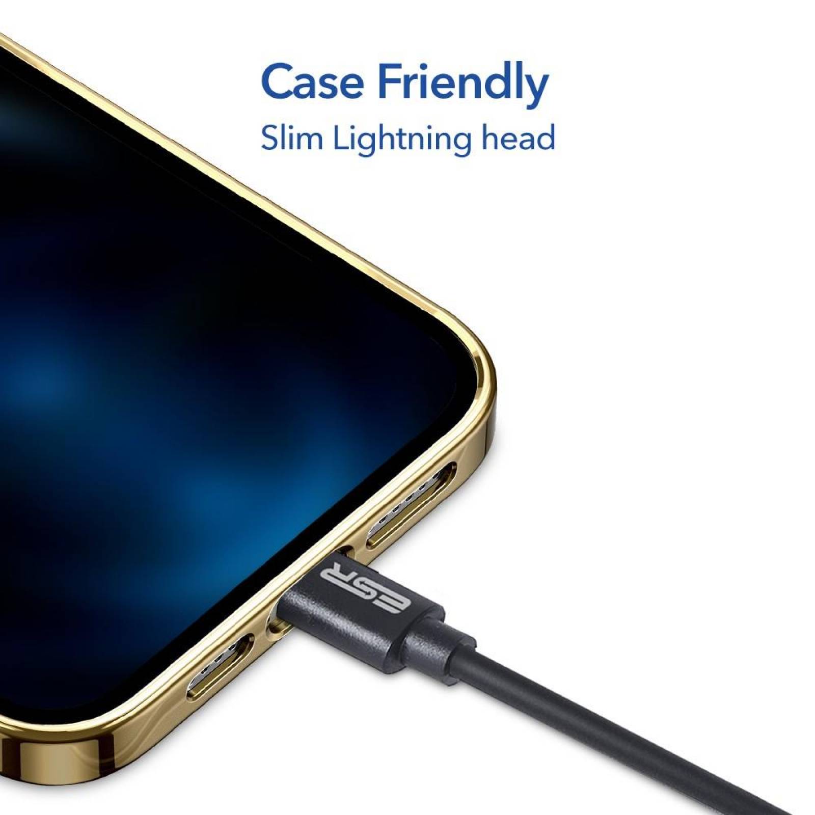 Cable Datos Esr Usb-A A Lightning Color Negro Para Iphone/Ipod Y Ipad