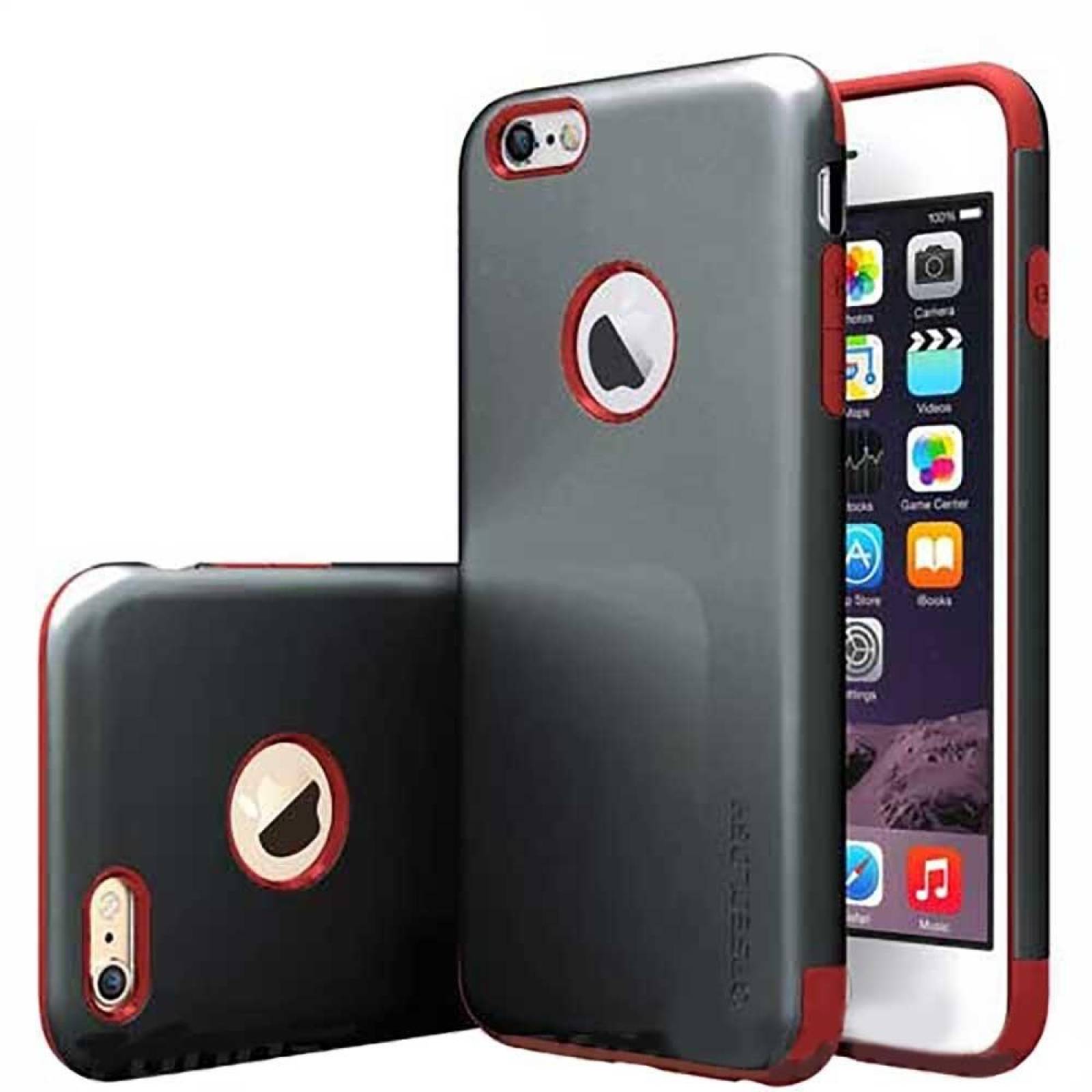 . Funda CASEOLOGY Dual Layer NegRojo para iPhone 6 PLUS 