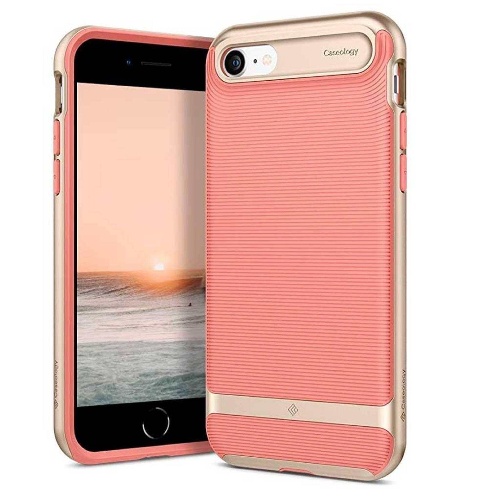 . Funda CASEOLOGY Wavelength Coral para iPhone SE iPhone 8 y 7