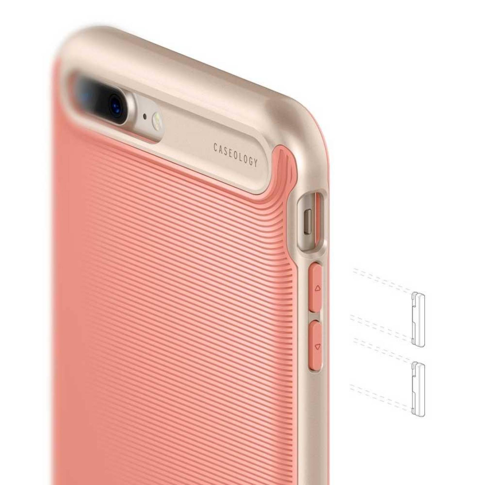 . Funda CASEOLOGY Wavelength Coral para iPhone 8 PLUS y 7 PLUS 