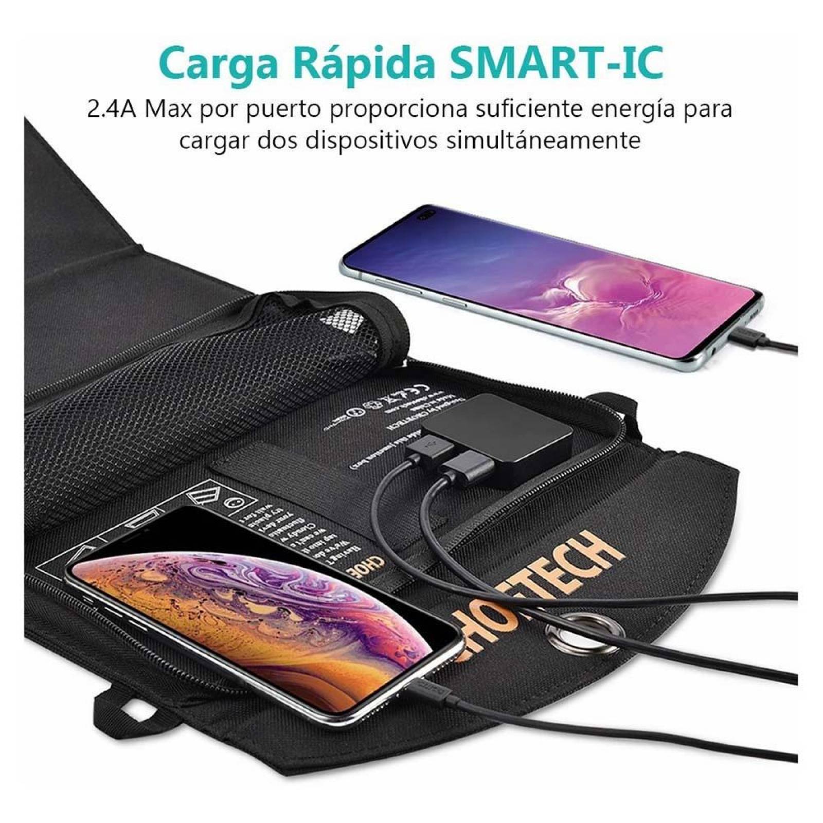 Cargador Solar CHOETECH 19W Universal para telefonos tablets y mas dispositivos 