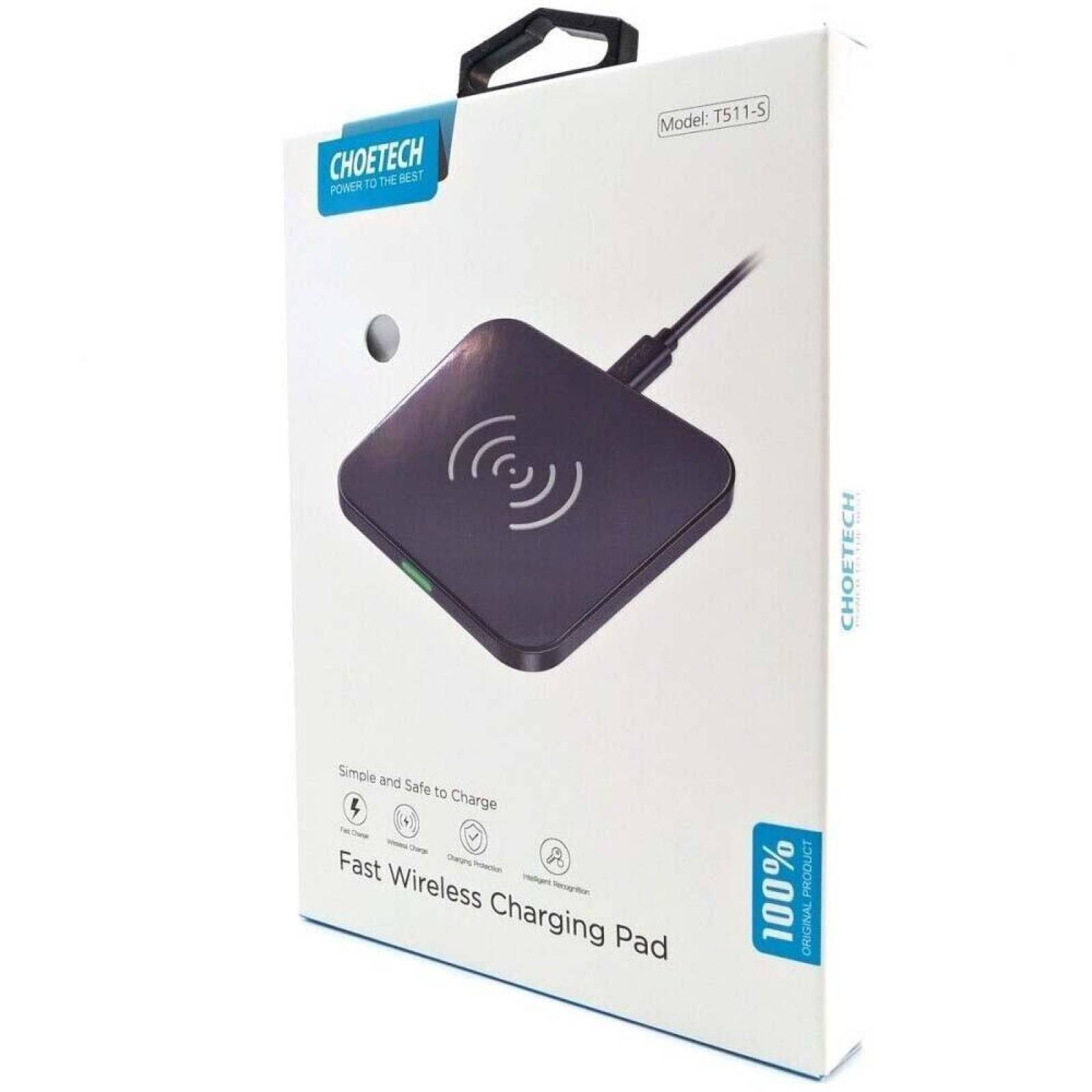 Base Cargador CHOETECH rapido inalambrico Qi 10W Negra