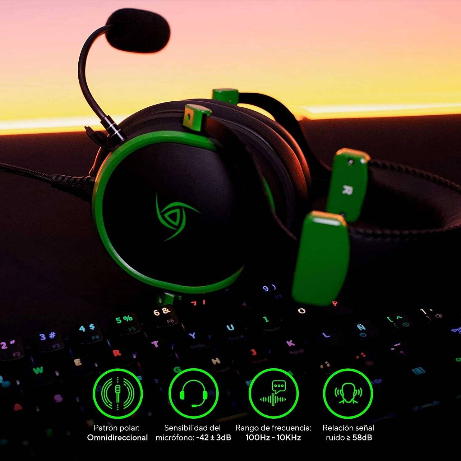 Audifonos VSG Gamer Singularity Z alambricos Negro TRSS 3.5mm 