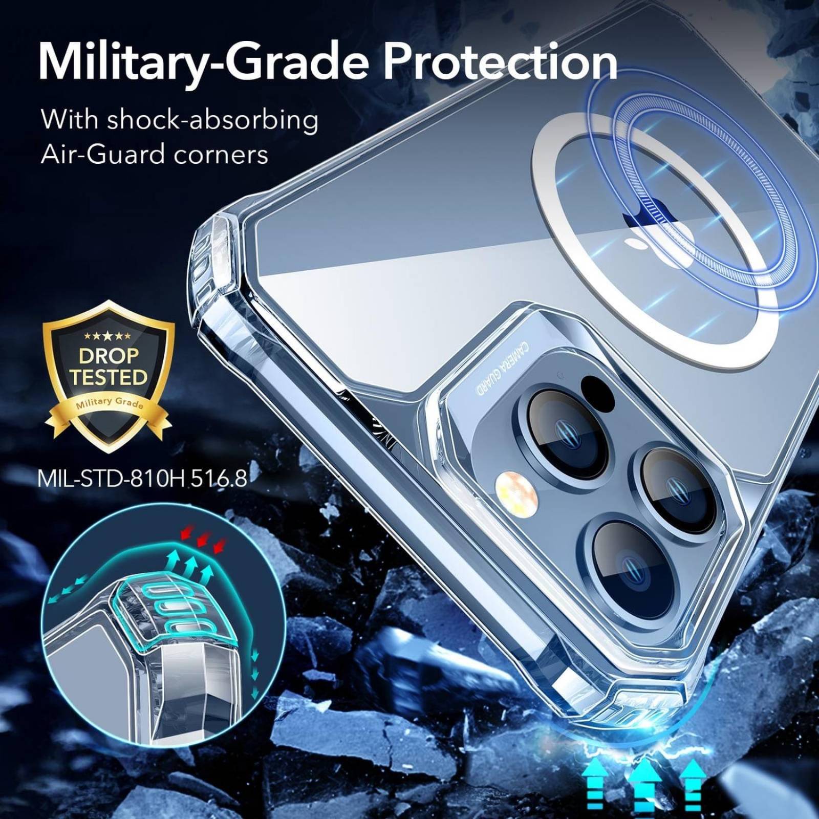 Funda ESR Hybrid HaloLock para iPhone 13 PRO MAX Transparente MagSafe 