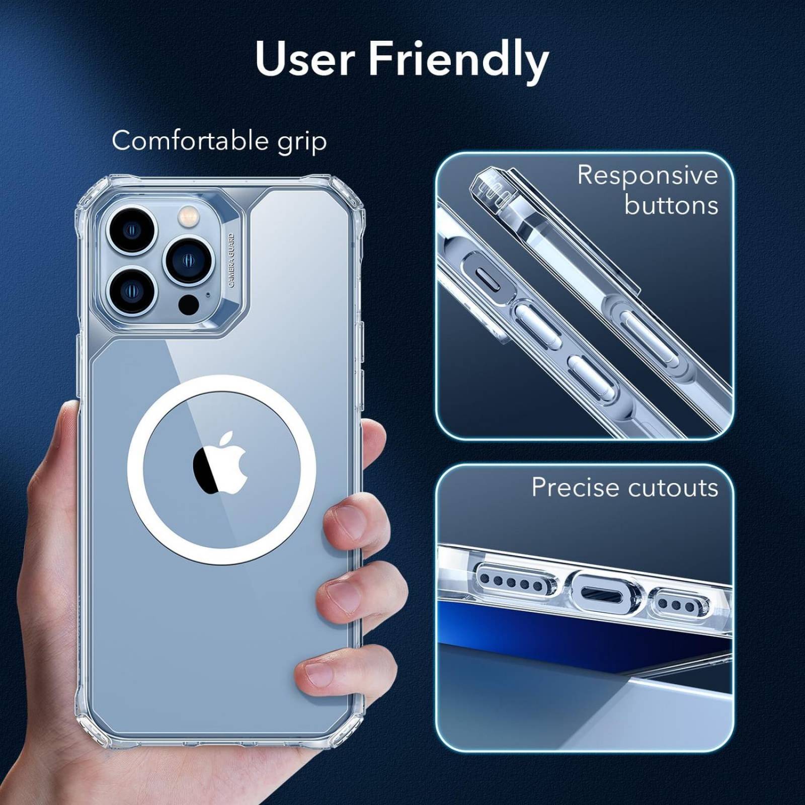Funda ESR Hybrid HaloLock para iPhone 13 PRO MAX Transparente MagSafe 