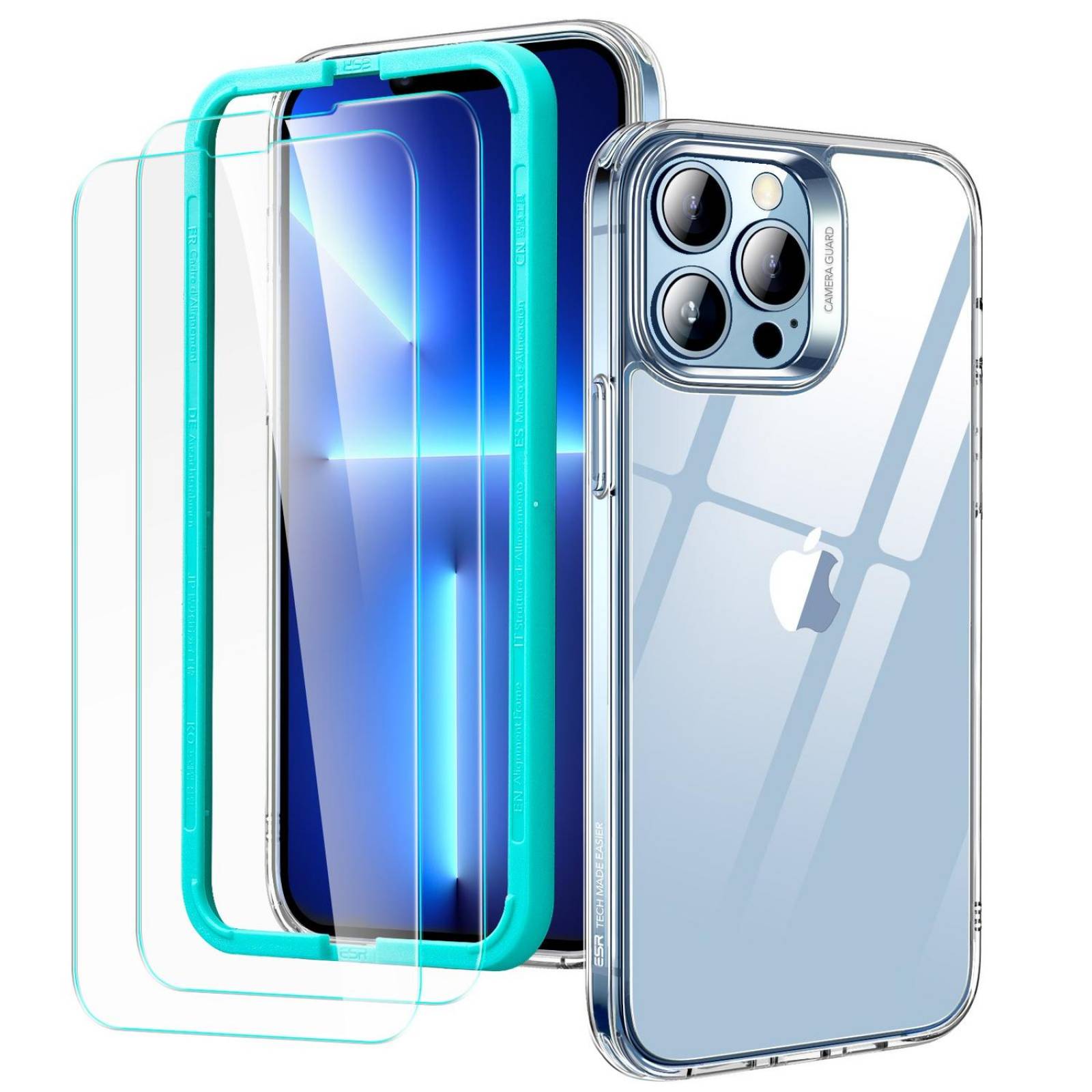 Funda ESR Hybrid case para iPhone 13 PRO MAX con 2 Micas Cristal Transparente 