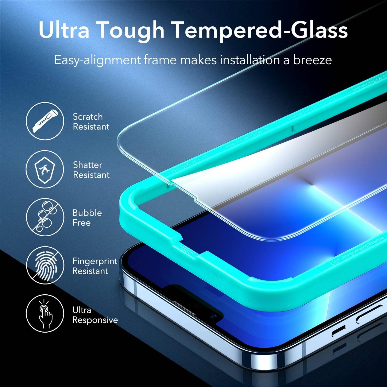 Funda ESR Hybrid case para iPhone 13 PRO MAX con 2 Micas Cristal Transparente 