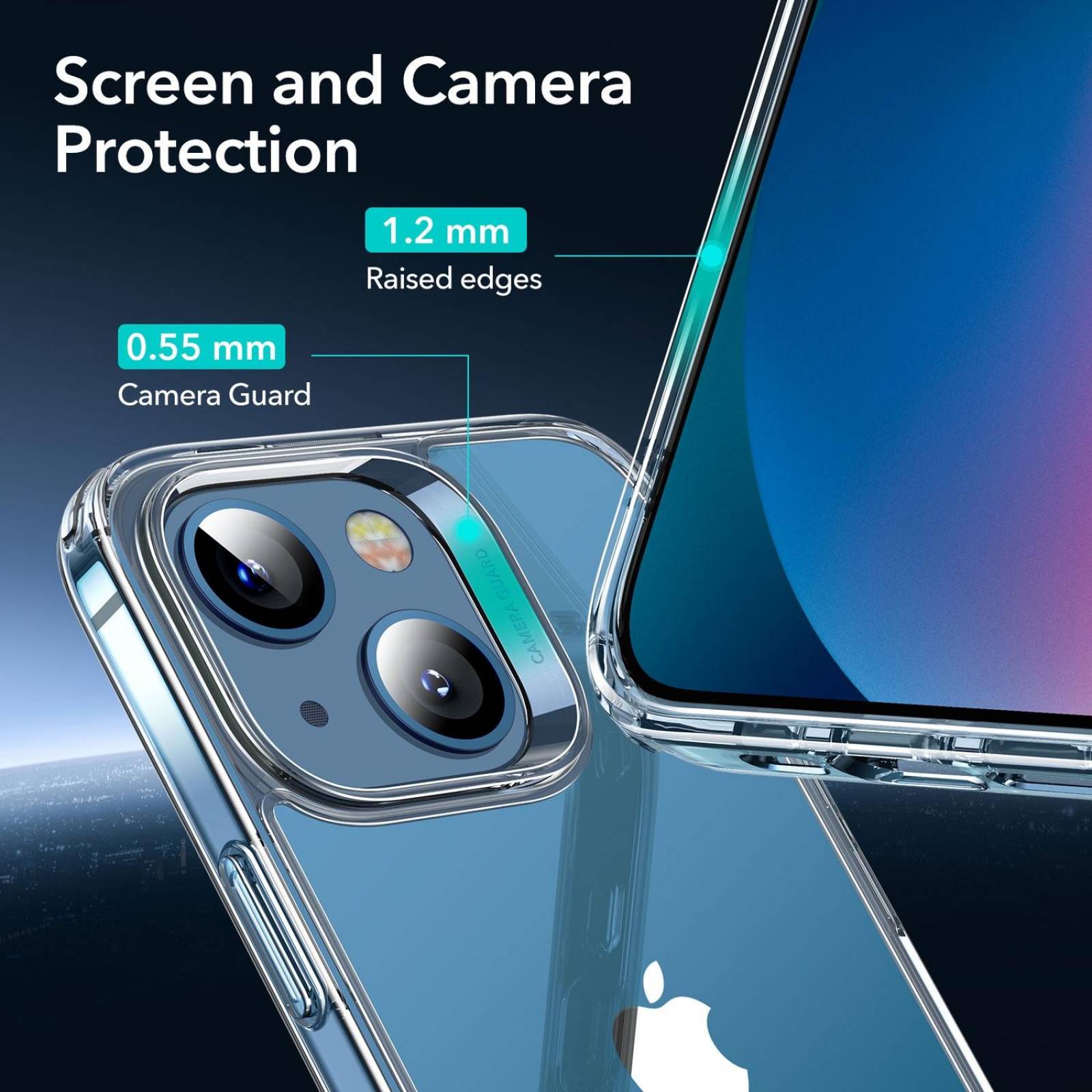 Funda ESR Hybrid case para iPhone 14 y 13 Transparente 