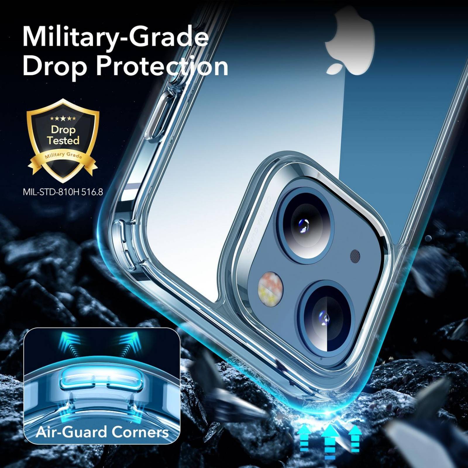 Funda ESR Hybrid case para iPhone 14 y 13 Transparente 