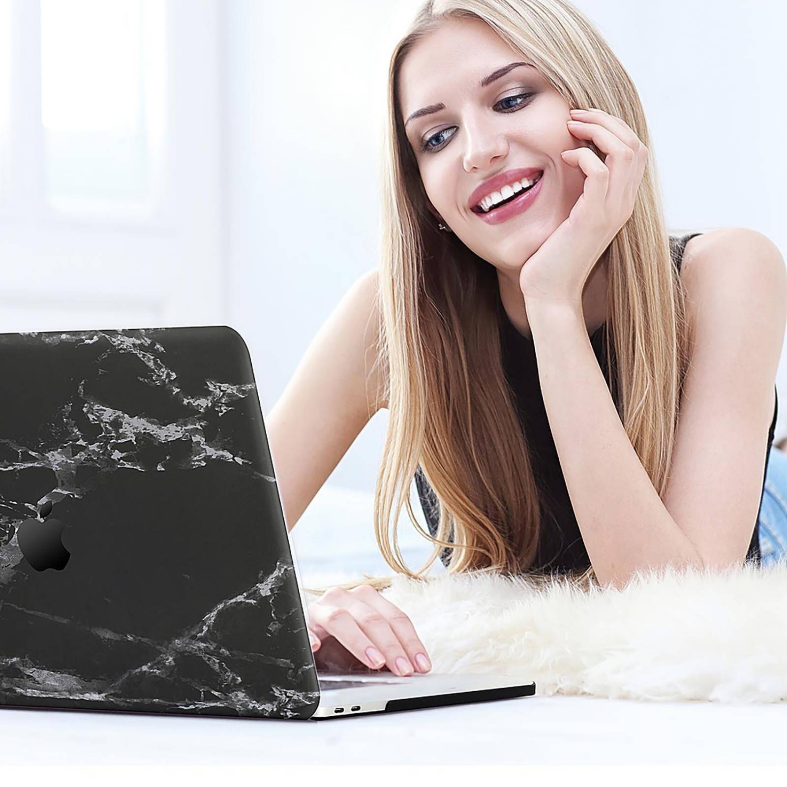 Funda TECHPROTECTUS para MacBook Air 13 Marmol Negro release 2020 2019 2018 A2337 A2179 A1932