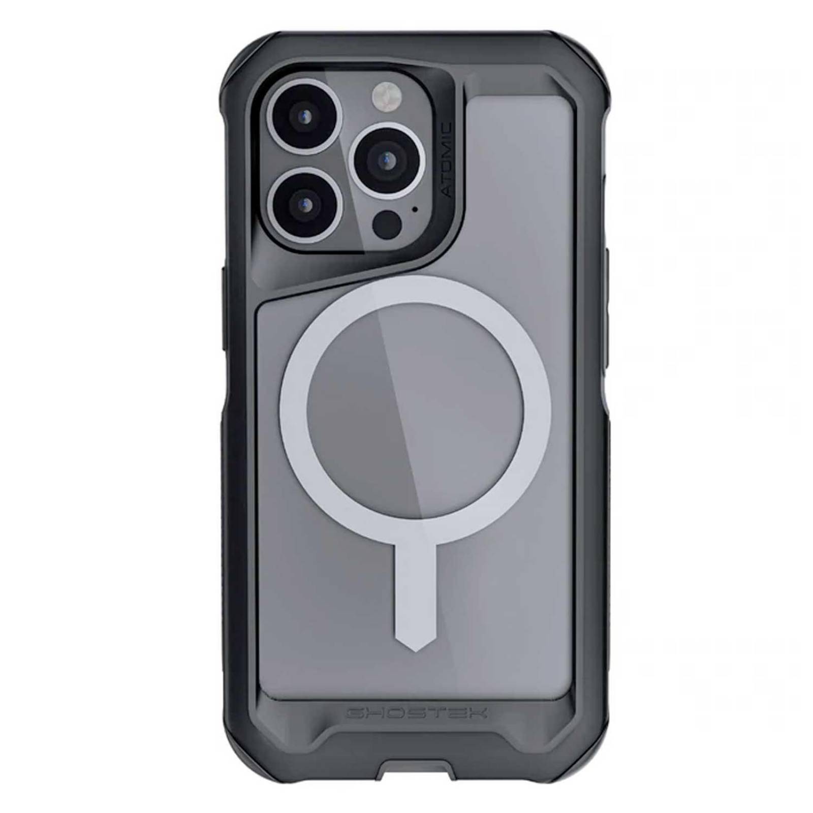 Funda GHOSTEK Atomic para iPhone 13 PRO MAX Aluminio Transp Negra MagSafe 