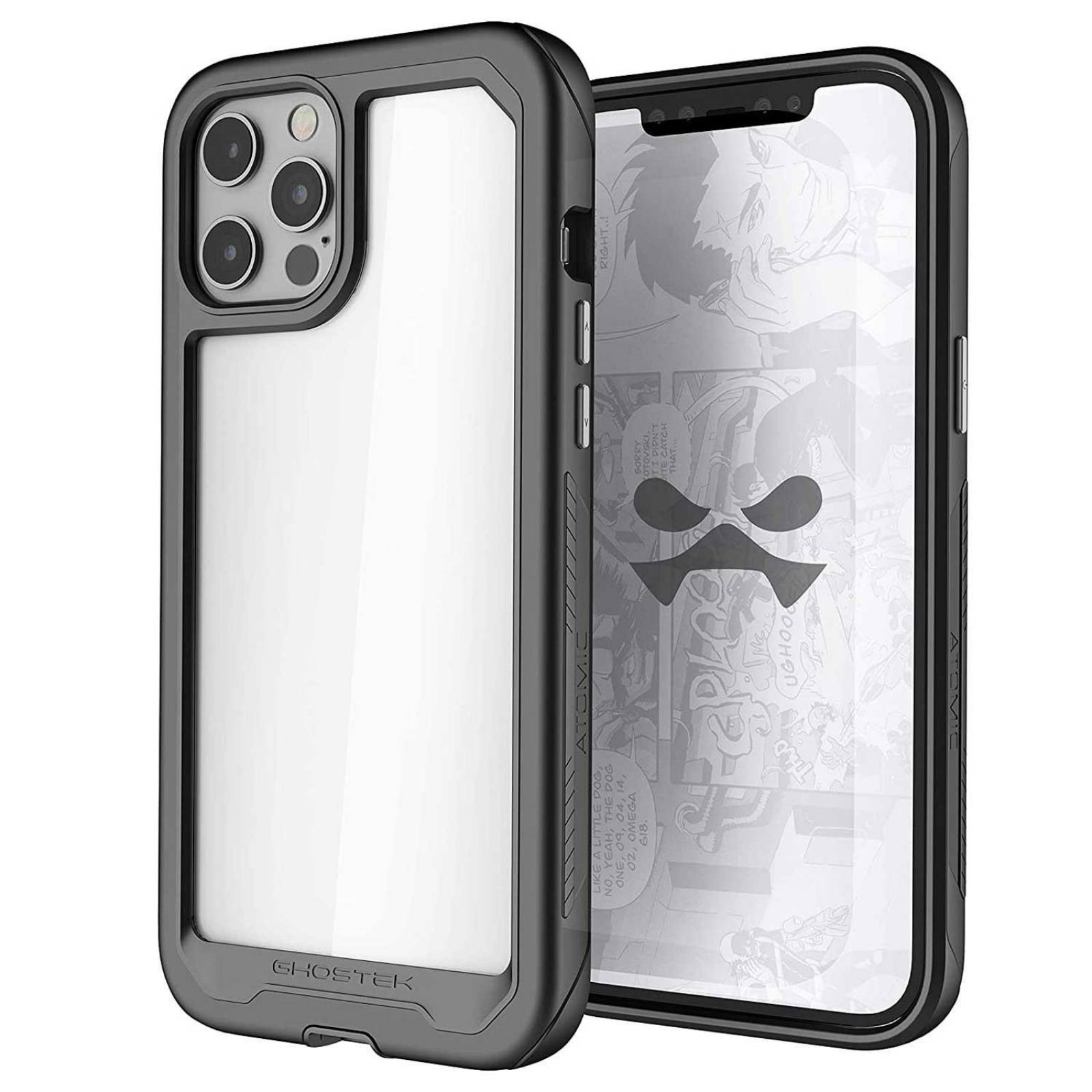 Funda GHOSTEK Atomic para iPhone 12 PRO MAX Aluminio Negra transparente 