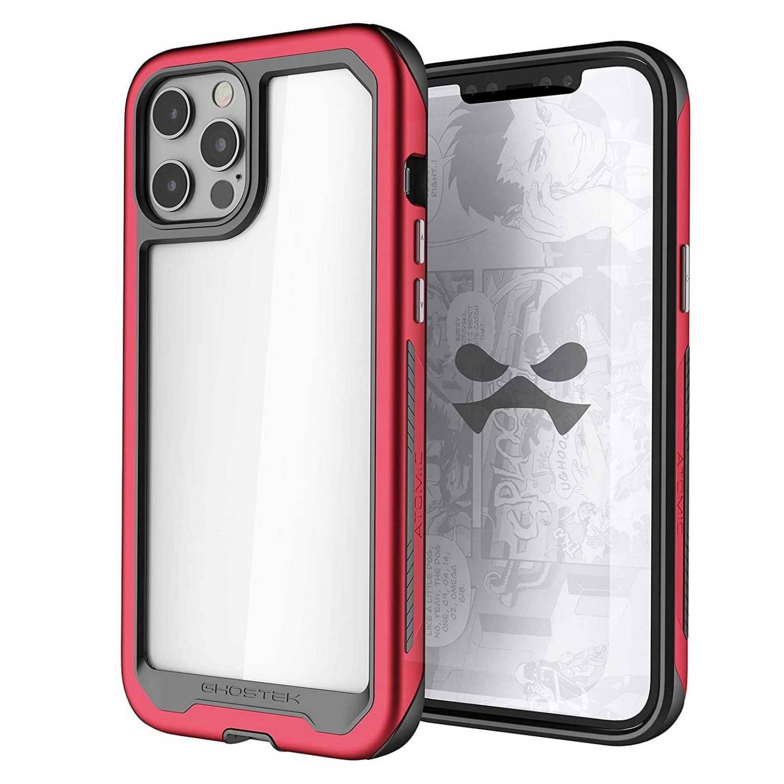 Funda transparente 3 en 1 para iPhone 11 Pro Max Frame Cover Gel Red - ✓