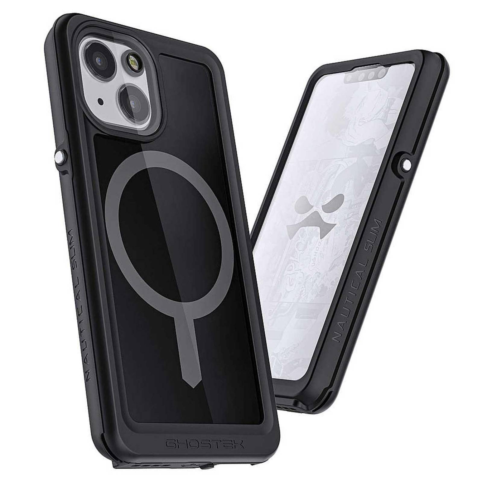 Funda GHOSTEK Nautical para iPhone 13 MINI Negra MagSafe contra agua 