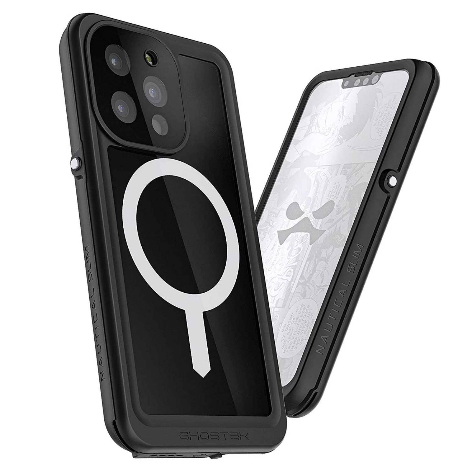 Funda GHOSTEK Nautical para iPhone 13 PRO MAX Negra MagSafe contra agua 