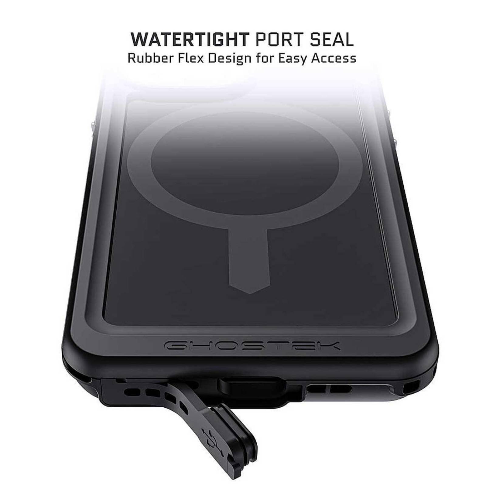 Funda GHOSTEK Nautical para iPhone 13 PRO MAX Negra MagSafe contra agua 