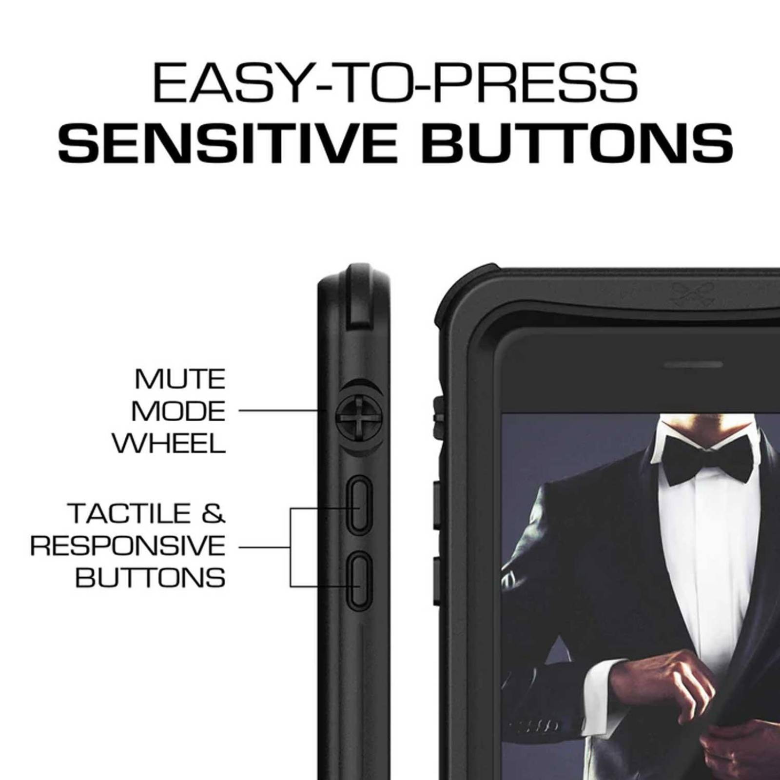 Funda GHOSTEK Nautical para iPhone SE iPhone 8 Negra contra agua 