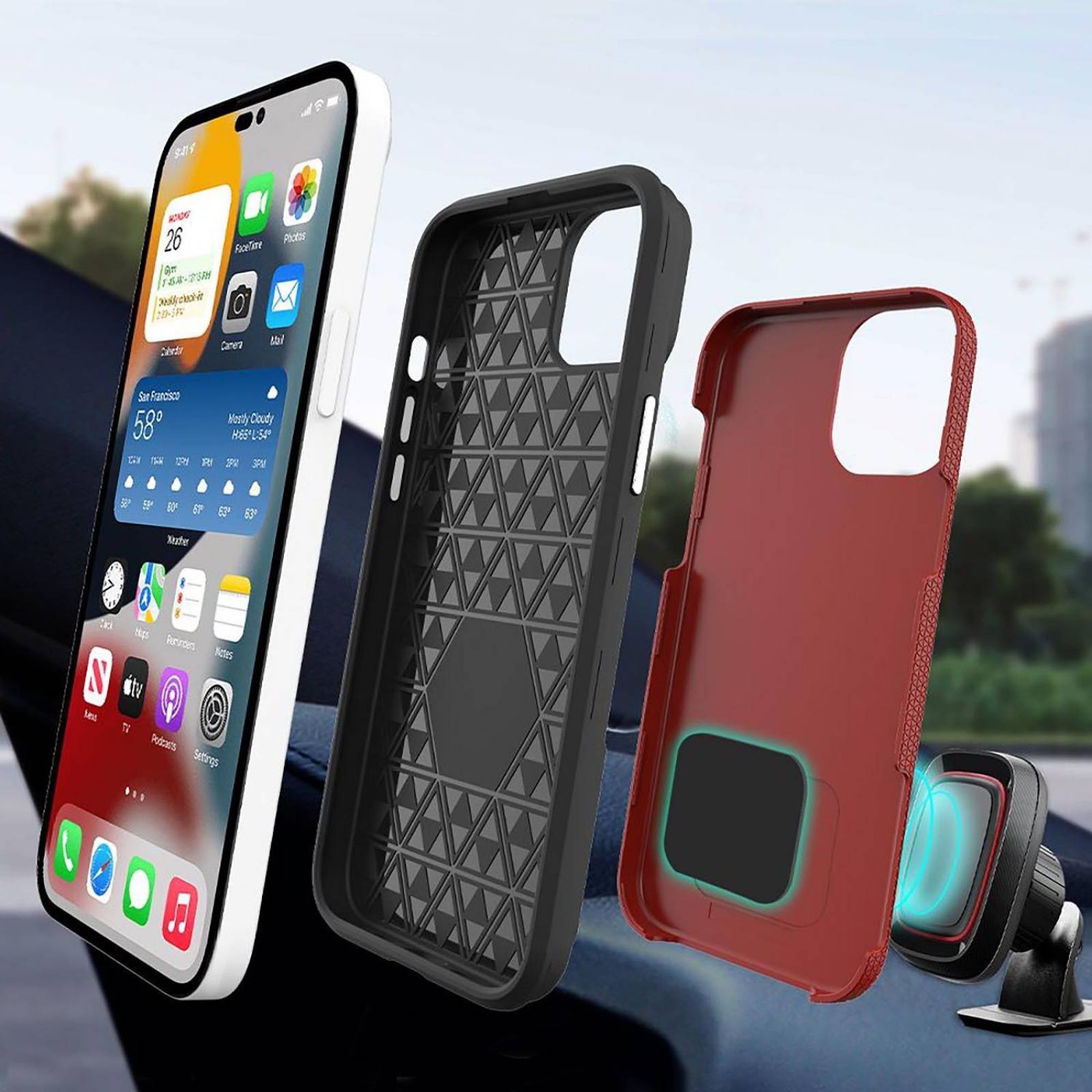 Funda PRODIGEE Rockee para iPhone 14 PRO MAX Roja 