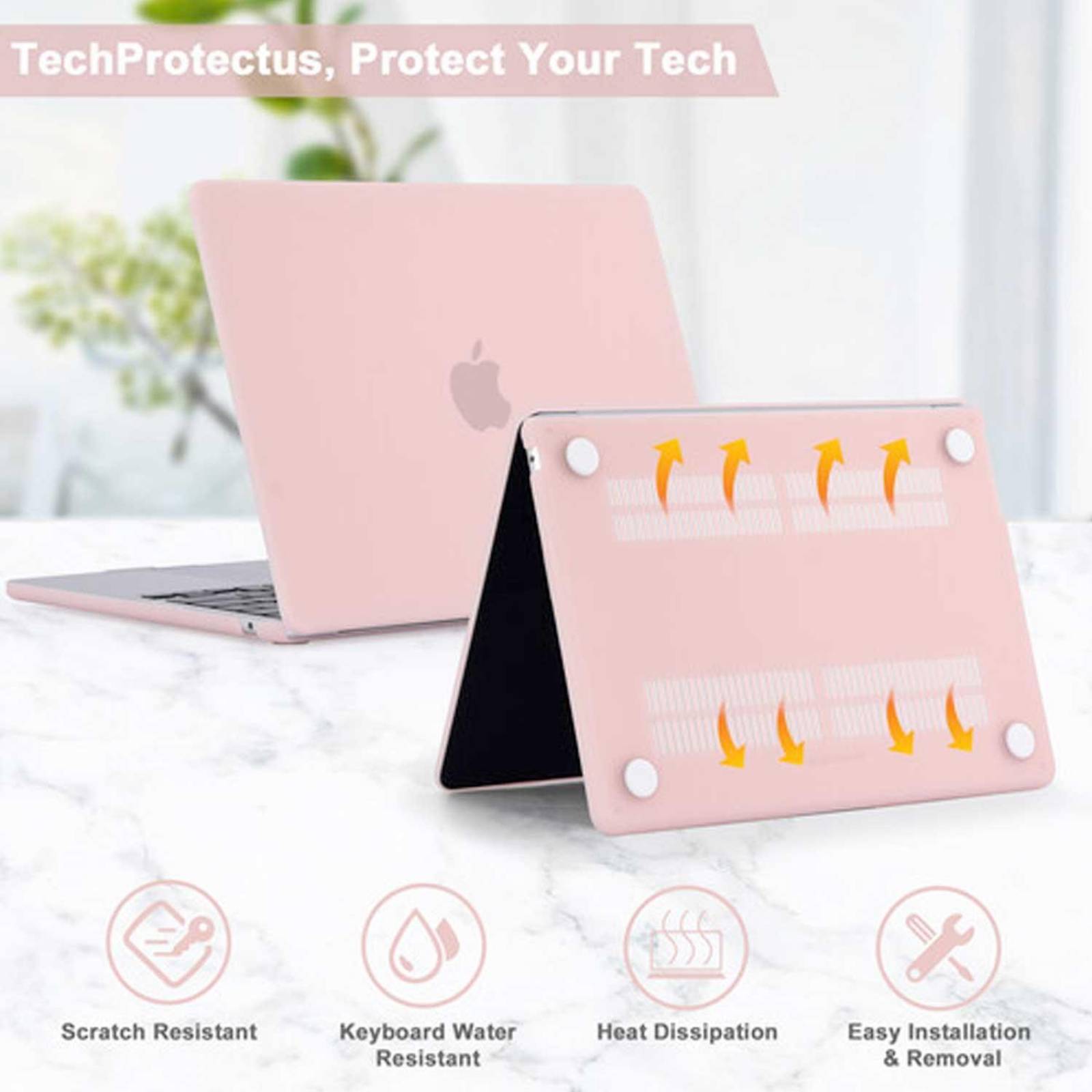Funda TECHPROTECTUS para MacBook Air M2 Rosa release 2022 A2681 