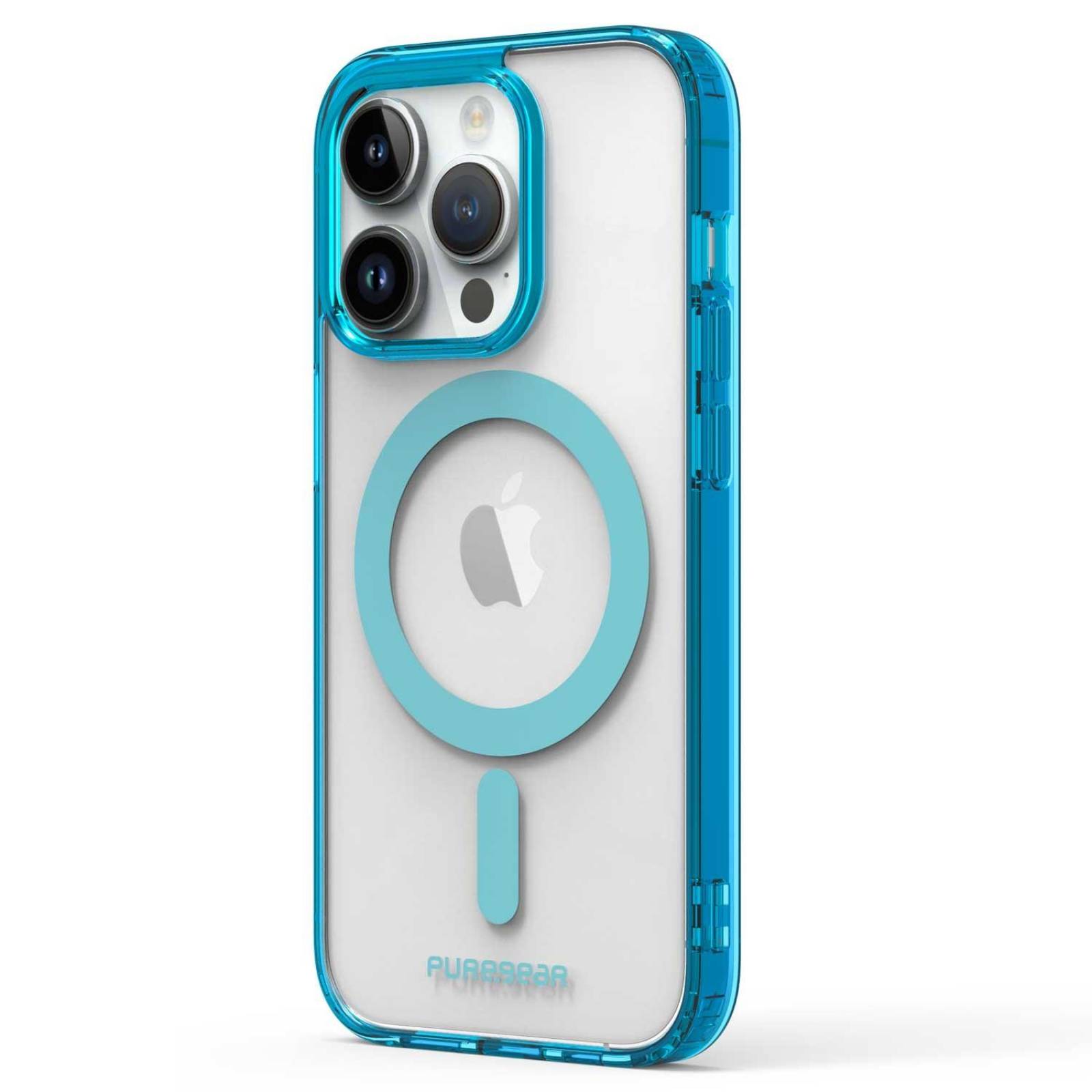 Funda PUREGEAR Slimshell MagSafe para iPhone 14 PRO Azul Transparente 