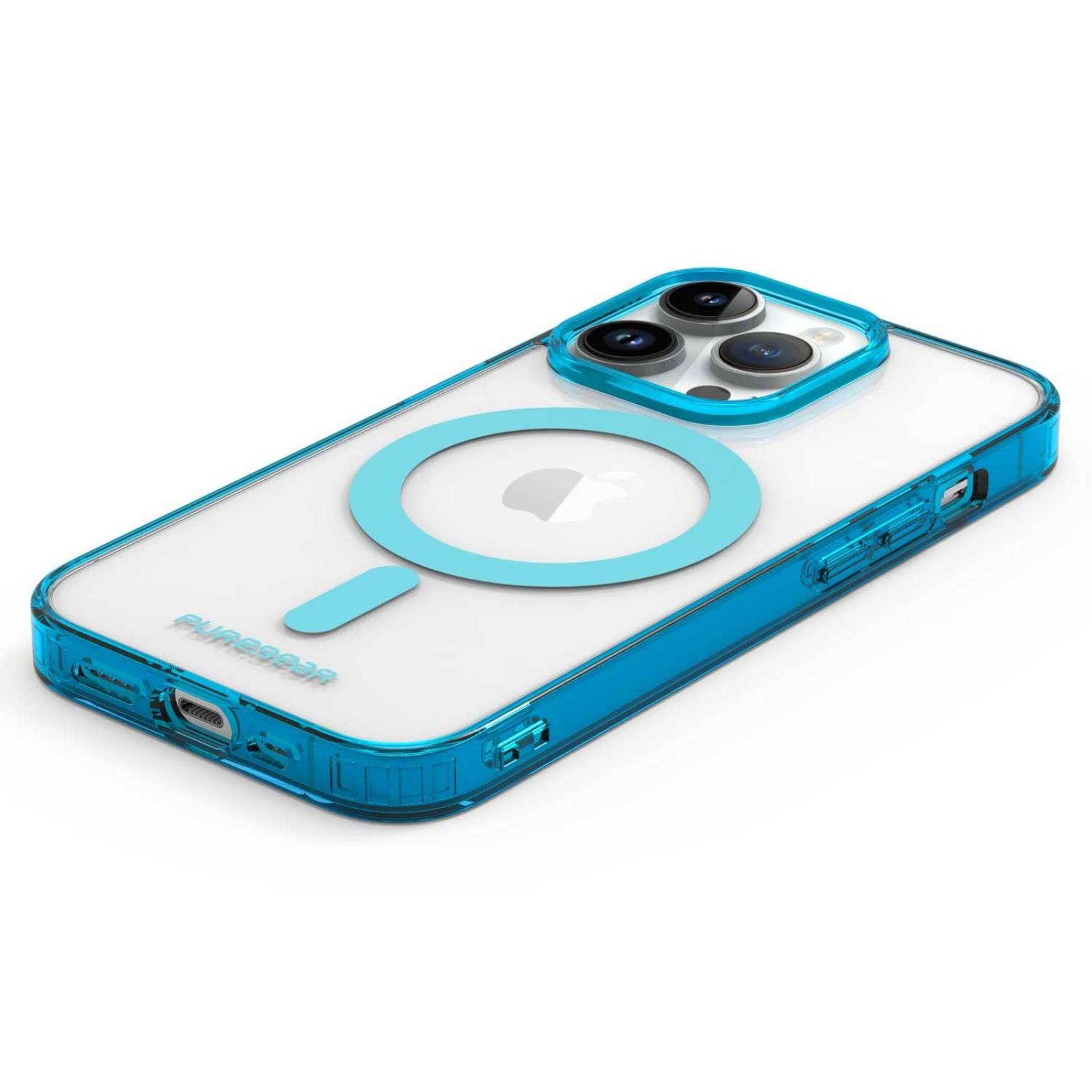 Funda PUREGEAR Slimshell MagSafe para iPhone 14 PRO Azul Transparente 