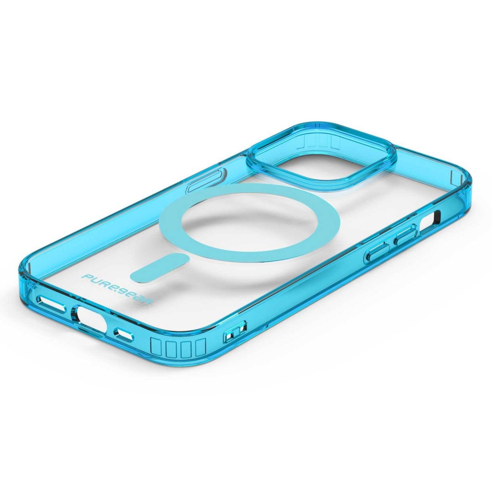 Funda PUREGEAR Slimshell MagSafe para iPhone 14 PRO Azul Transparente 