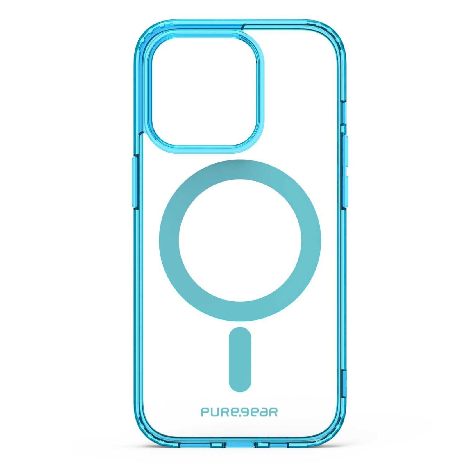 Funda PUREGEAR Slimshell MagSafe para iPhone 14 PRO Azul Transparente 
