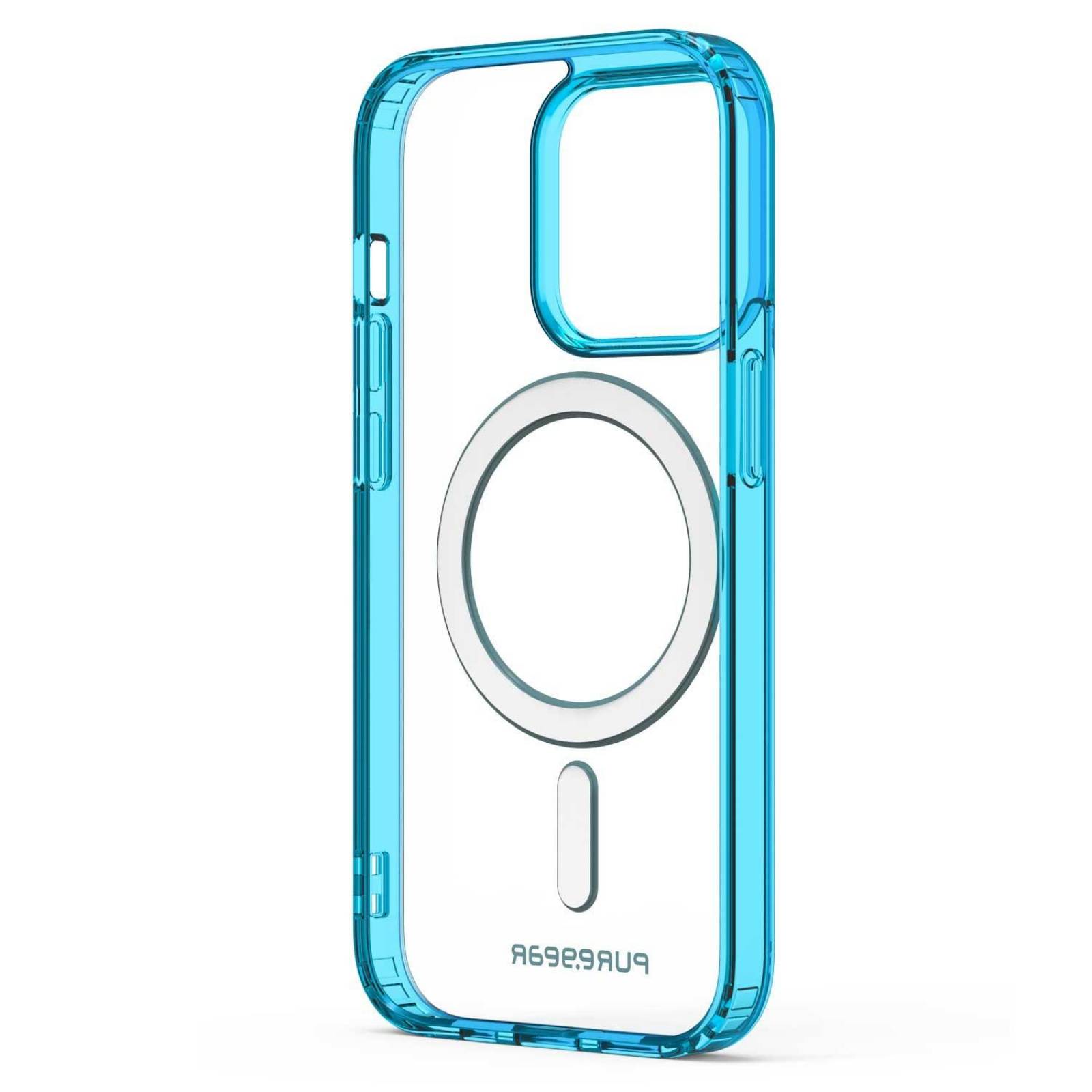 Funda PUREGEAR Slimshell MagSafe para iPhone 14 PRO Azul Transparente 