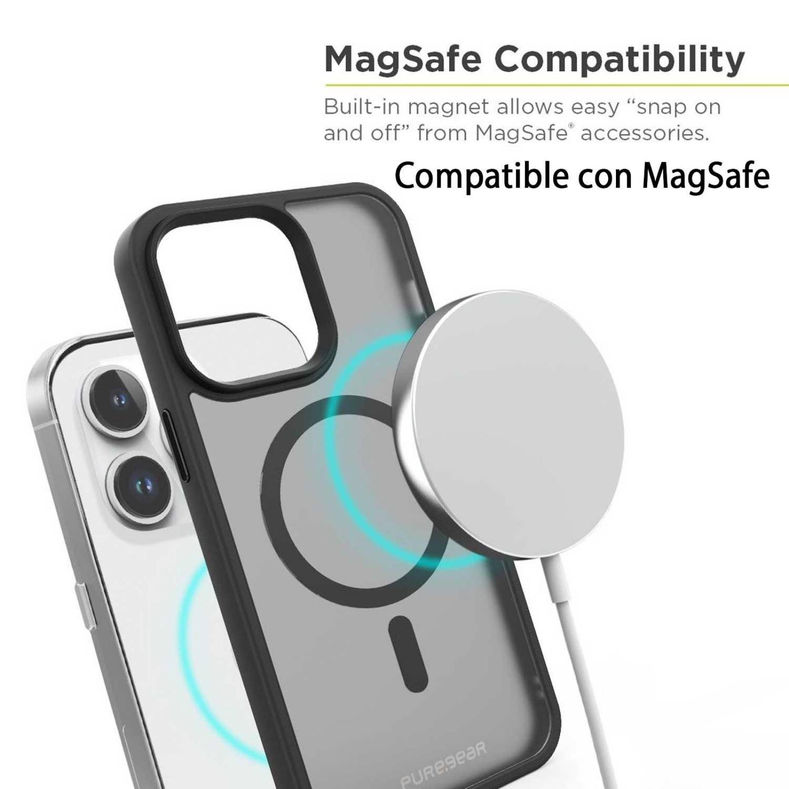 Funda PUREGEAR Slimshell Pro MagSafe para iPhone 14 PRO MAX Negro Translucido 