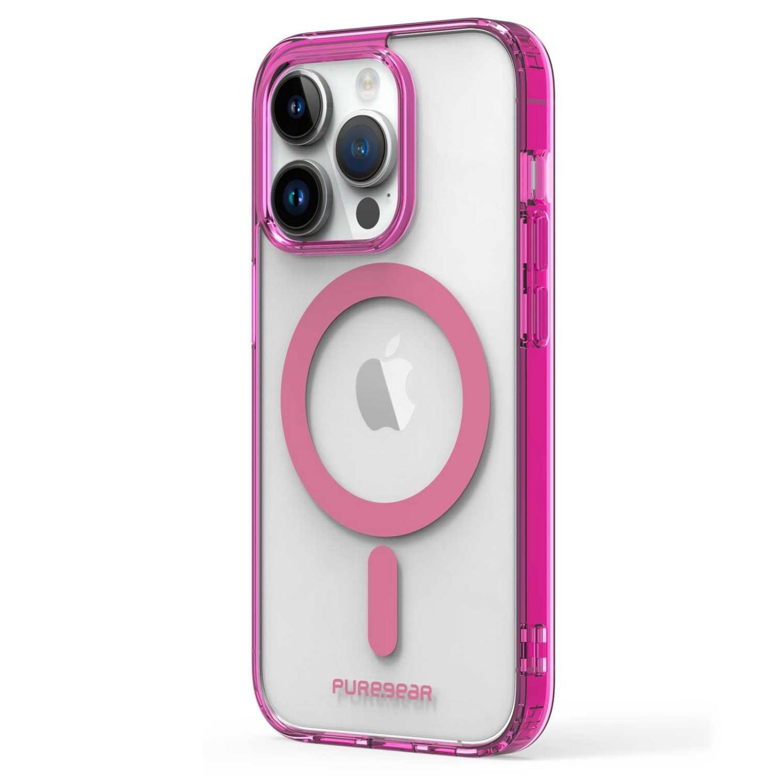Funda PUREGEAR Slimshell MagSafe para iPhone 14 PRO Rosa Transparente 