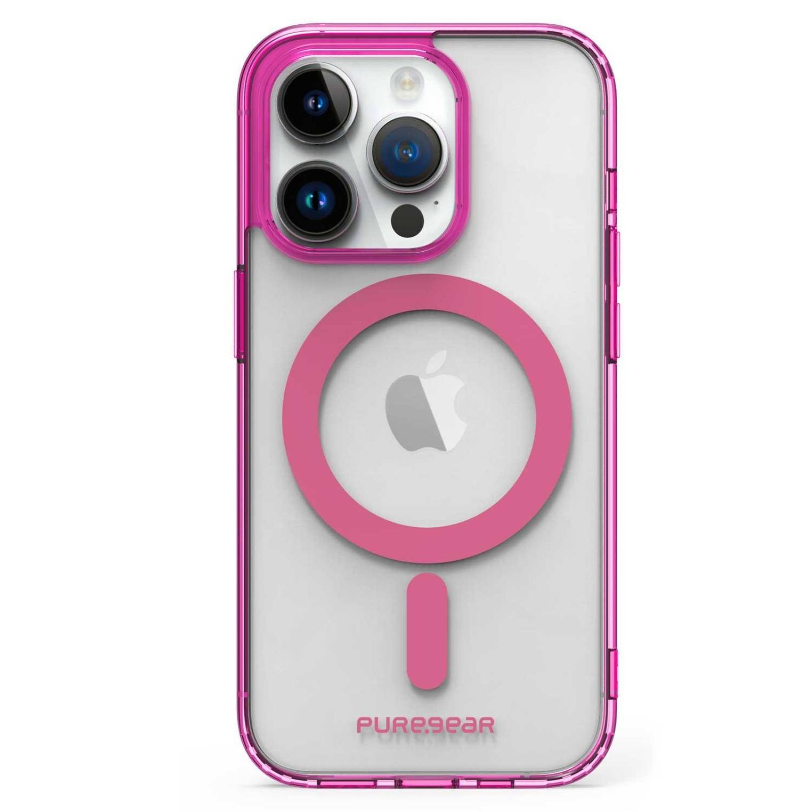 Funda PUREGEAR Slimshell MagSafe para iPhone 14 PRO Rosa Transparente 