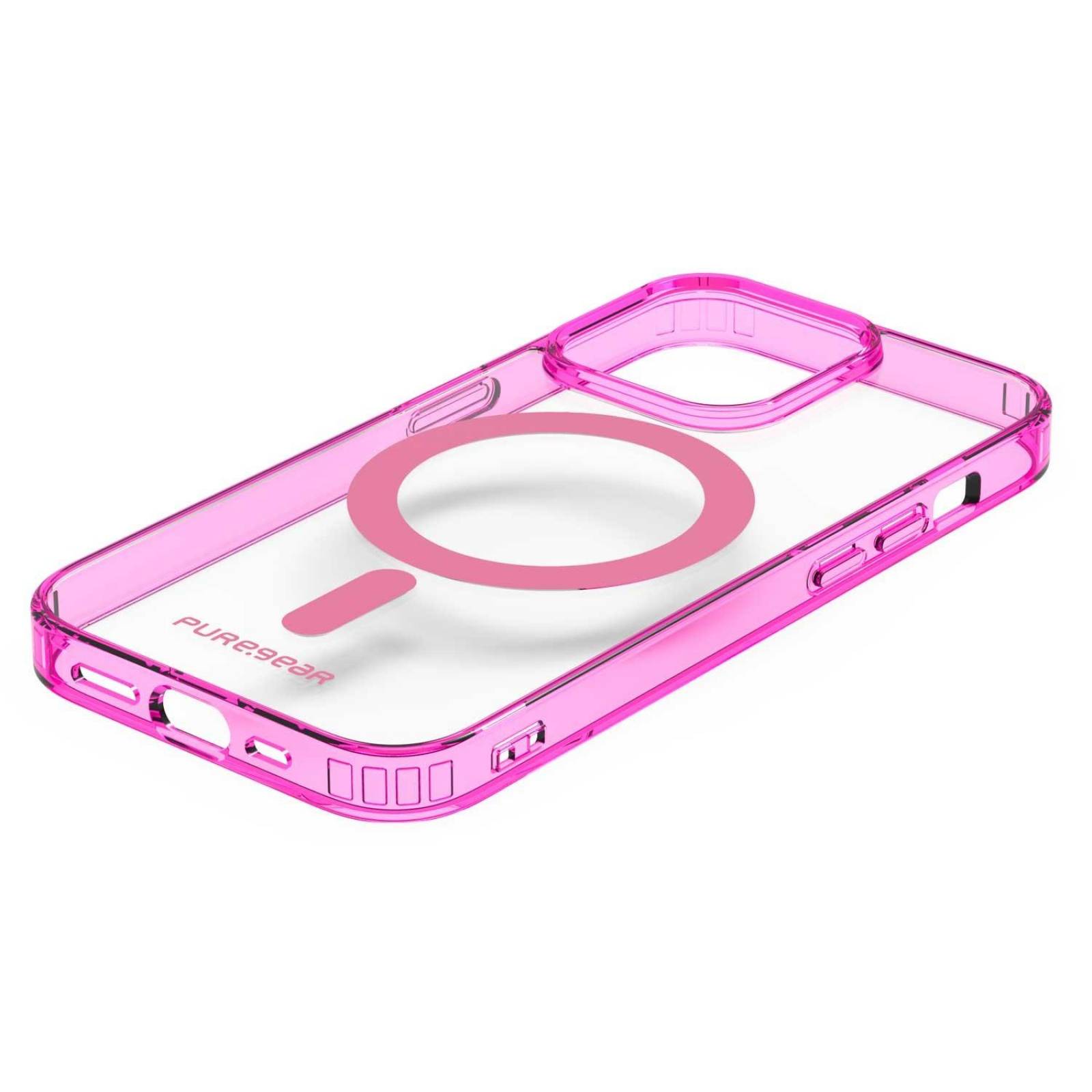 Funda PUREGEAR Slimshell MagSafe para iPhone 14 PRO Rosa Transparente 