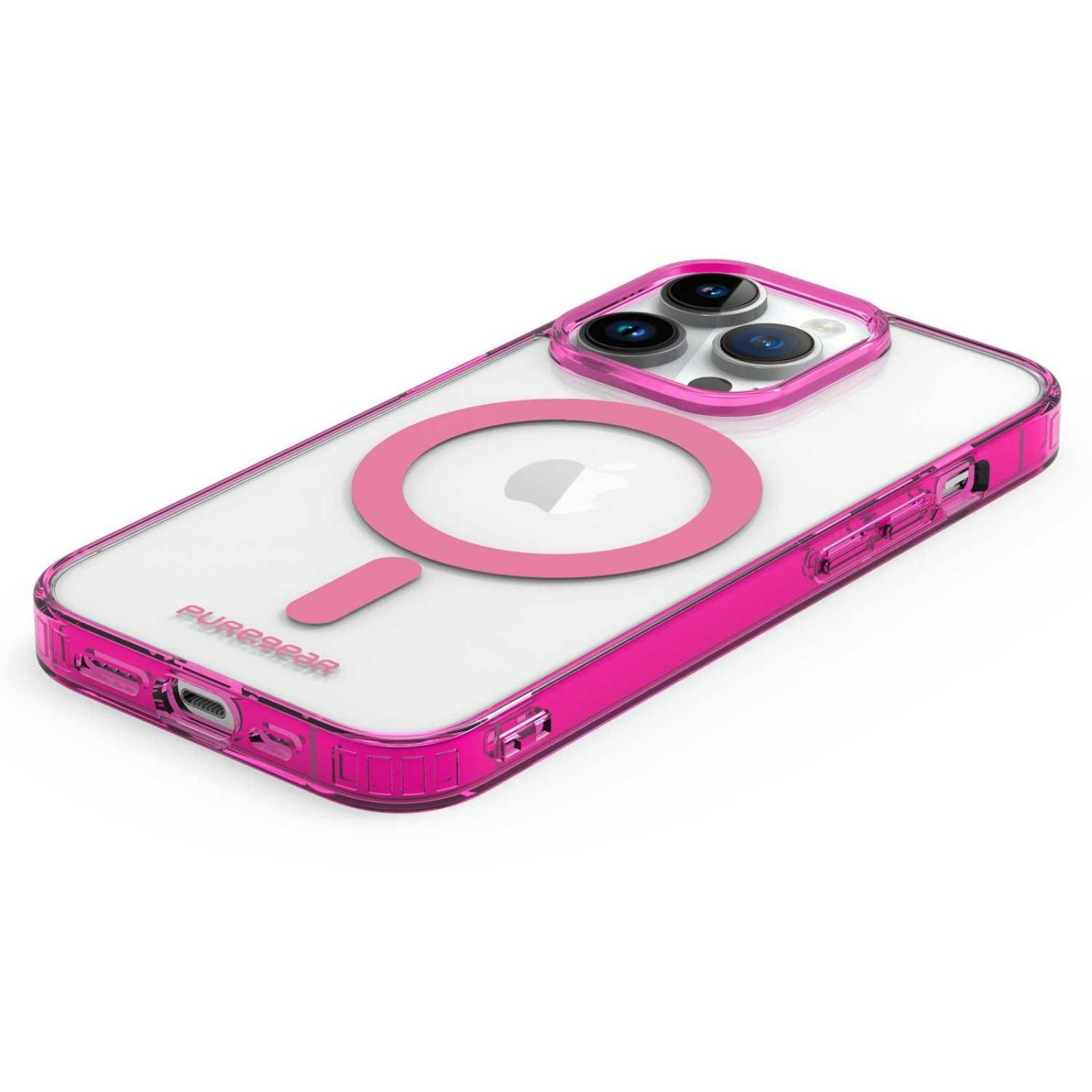 Funda PUREGEAR Slimshell MagSafe para iPhone 14 PRO Rosa Transparente 