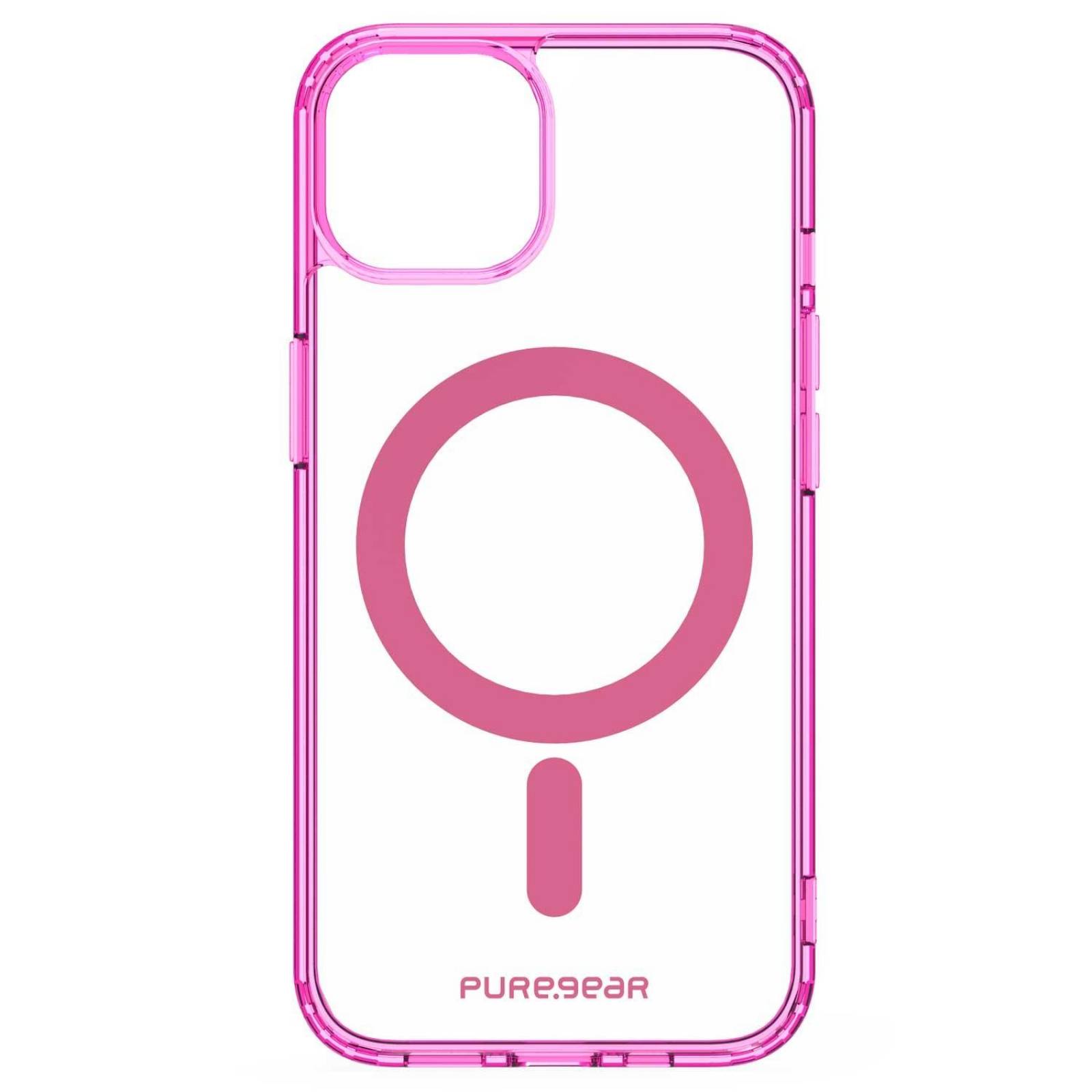 Funda PUREGEAR Slimshell MagSafe para iPhone 14 Rosa Transparente 