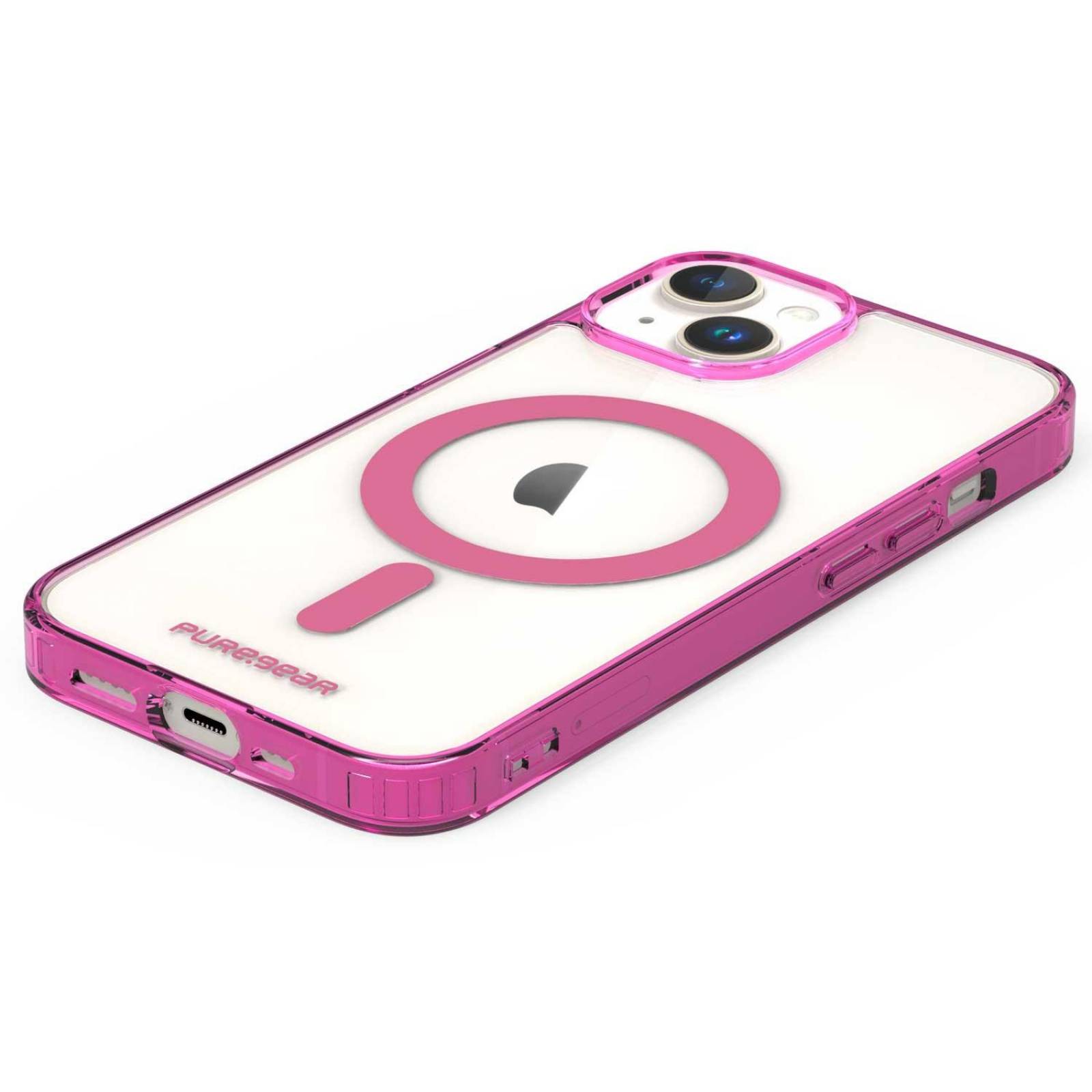 Funda PUREGEAR Slimshell MagSafe para iPhone 14 Rosa Transparente 