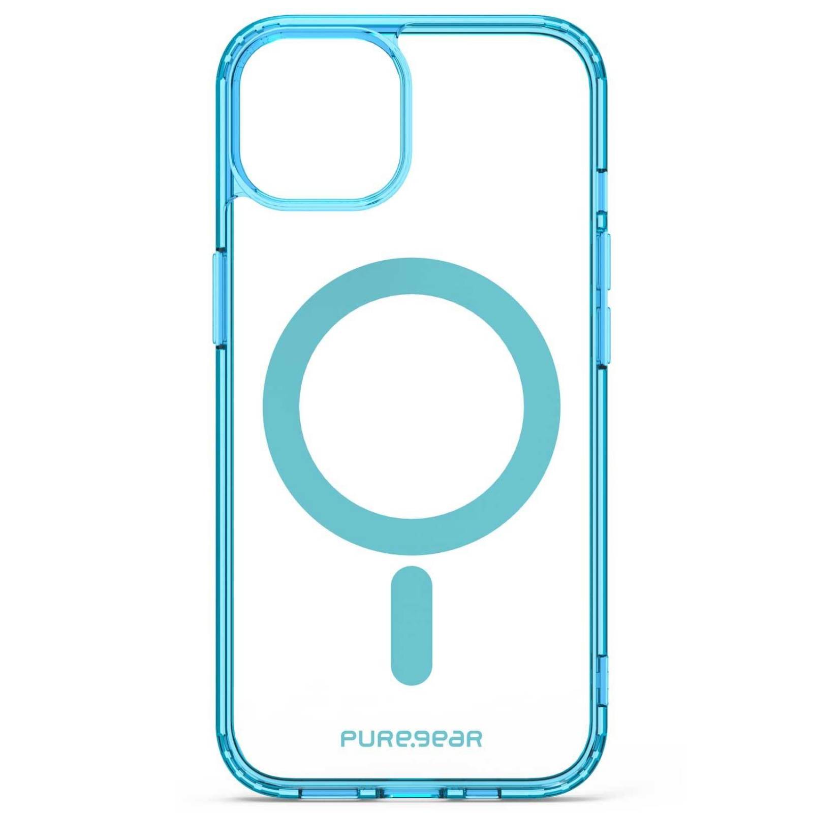 Funda PUREGEAR Slimshell MagSafe para iPhone 14 Azul Transparente 