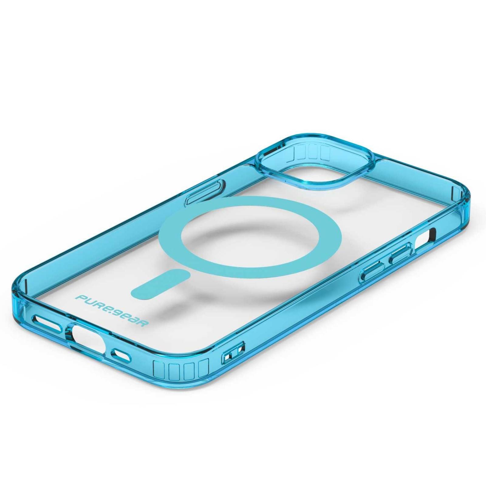 Funda PUREGEAR Slimshell MagSafe para iPhone 14 Azul Transparente 