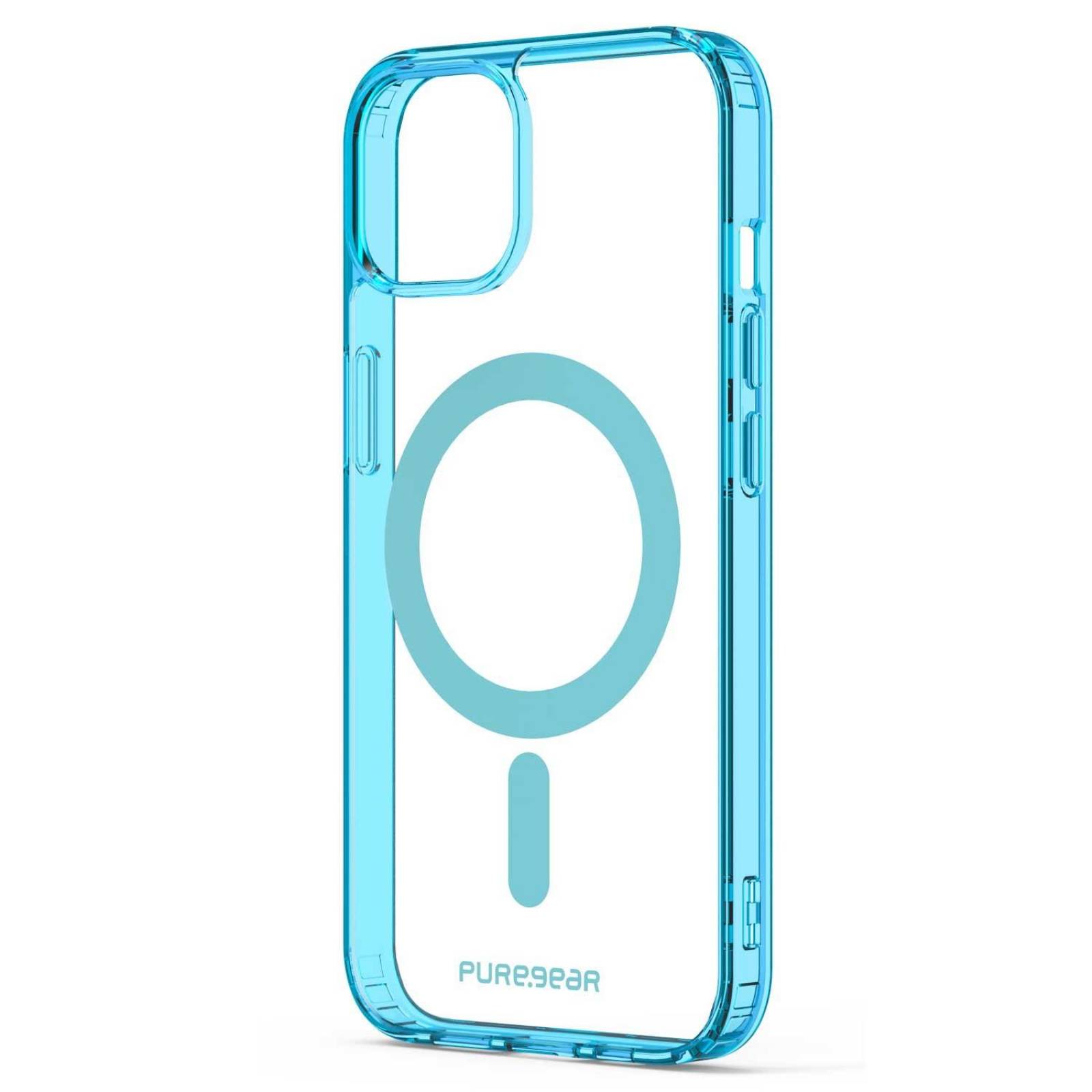 Funda PUREGEAR Slimshell MagSafe para iPhone 14 Azul Transparente 