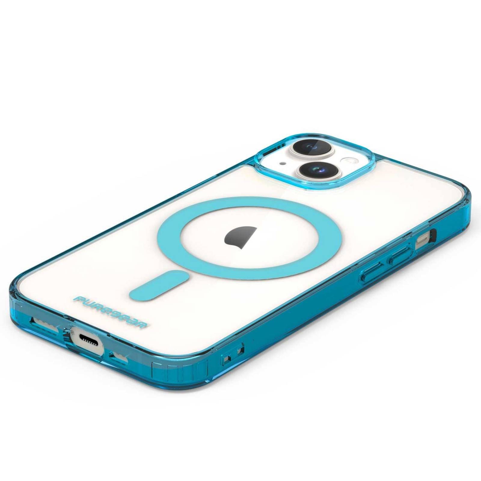 Funda PUREGEAR Slimshell MagSafe para iPhone 14 Azul Transparente 