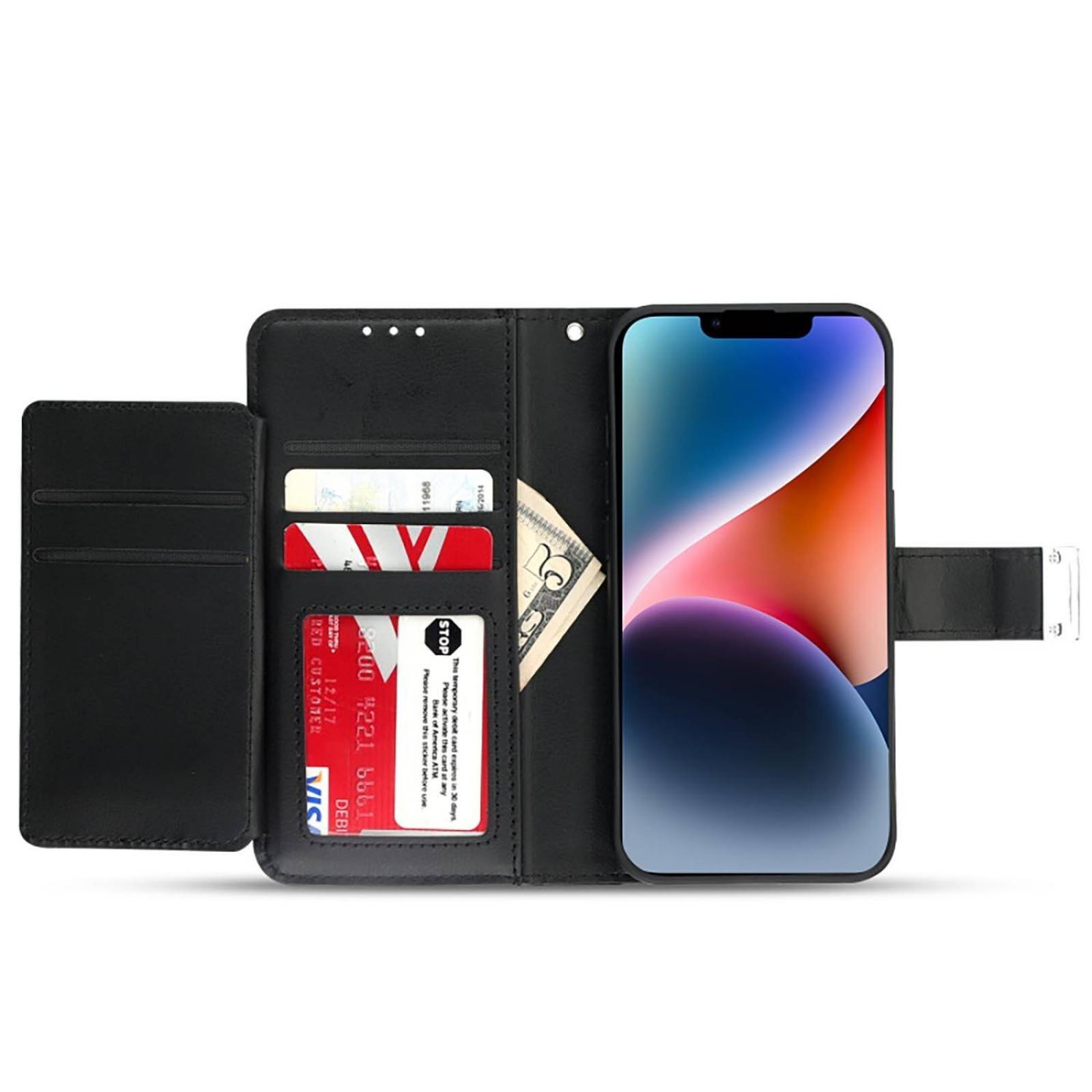 Funda MYBAT Cartera para iPhone 14 PRO MAX - Negra MyJacket Wallet 