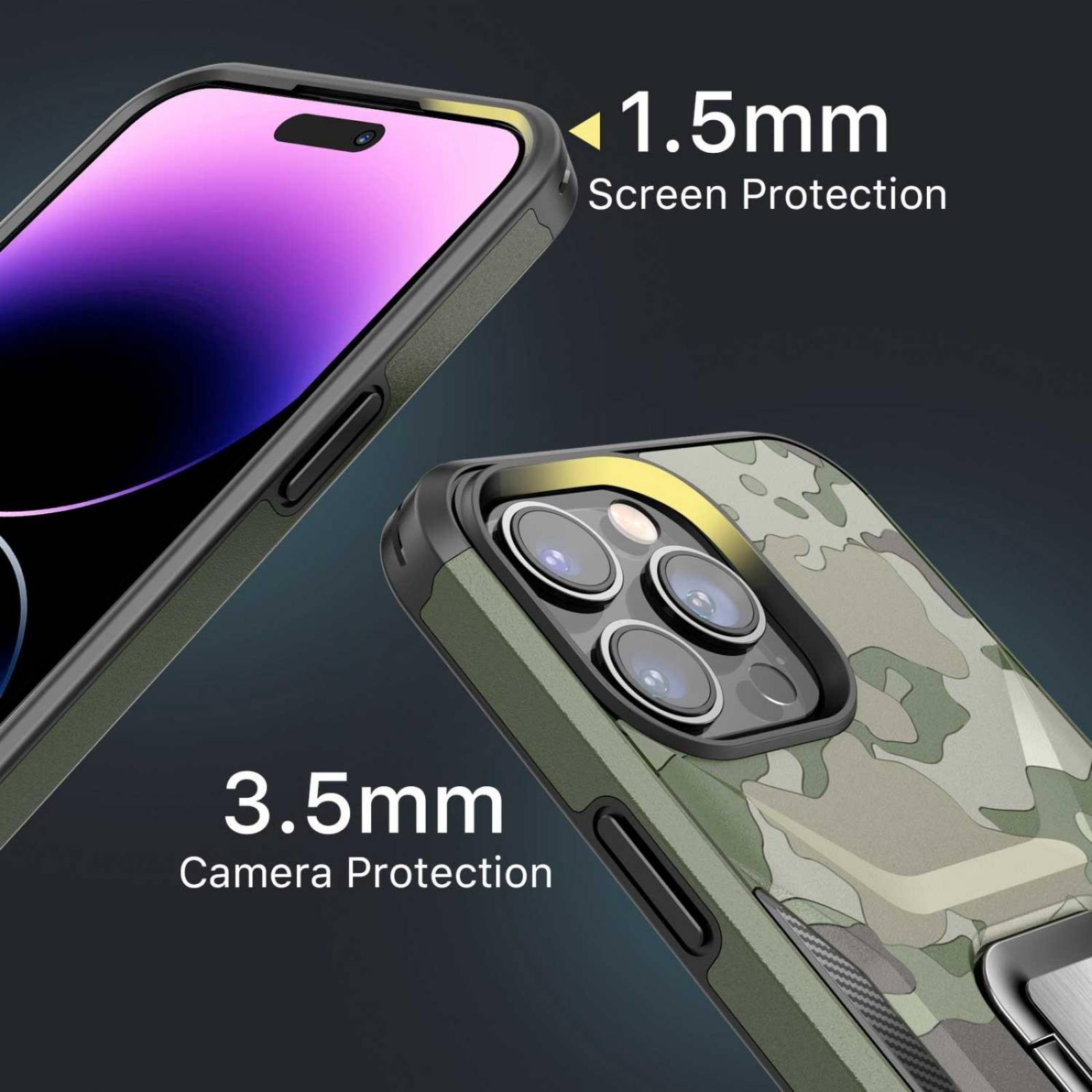 Funda MYBAT Stealth para iPhone 14 PRO - Verde Camo 