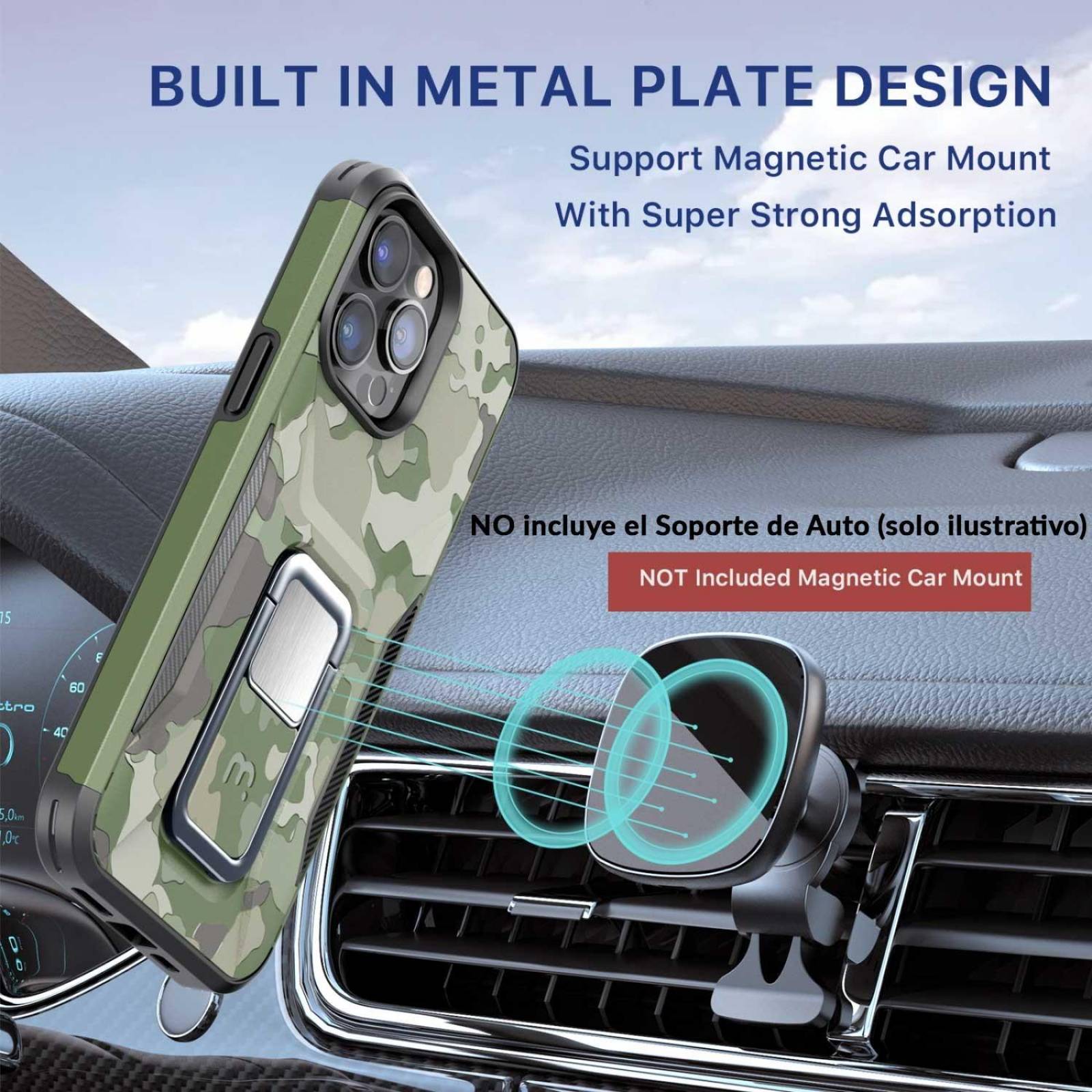 Funda MYBAT Stealth para iPhone 14 PRO - Verde Camo 